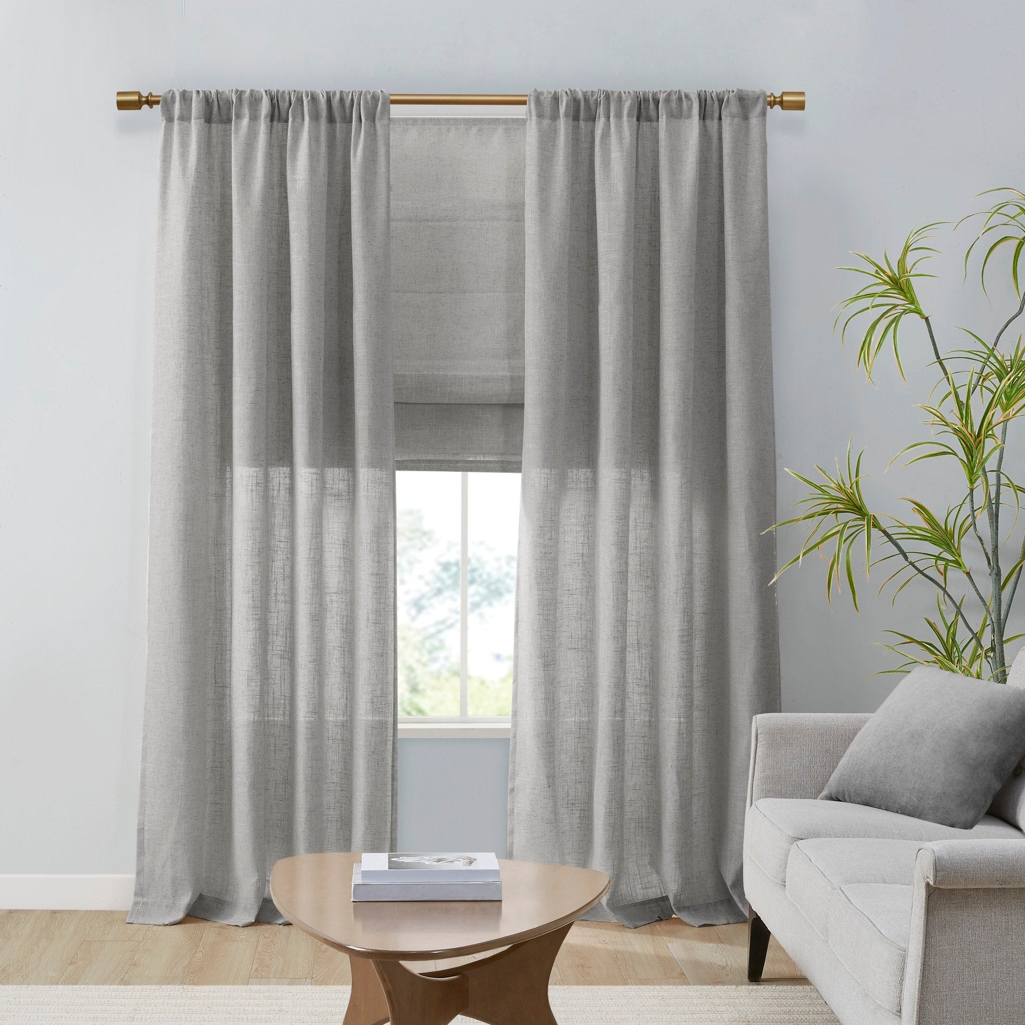 Madison Park Suvi Linen Blend Light Filtering Cordless Roman Shade