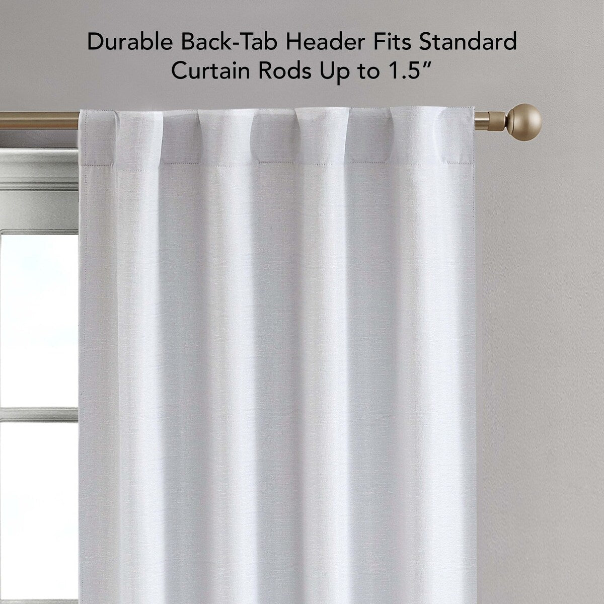 Creative Home Ideas Tobie Blackout Window Curtain, Room Darkening, Thermal Insulated, Back Tab. Set of 2 Panels with 2 Tiebacks