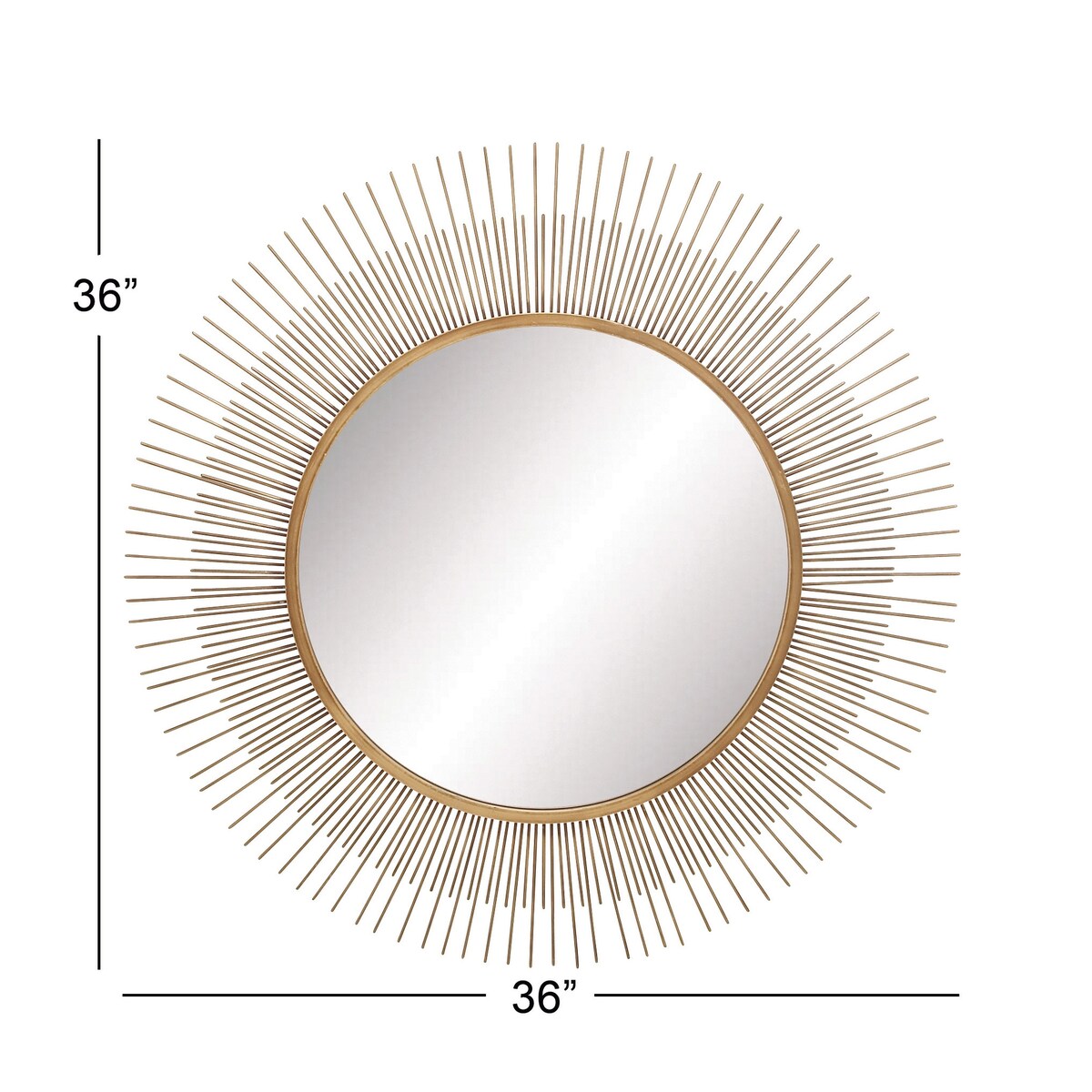 Metal Starburst Room Wall Mirror - Gold - Roche River Decor