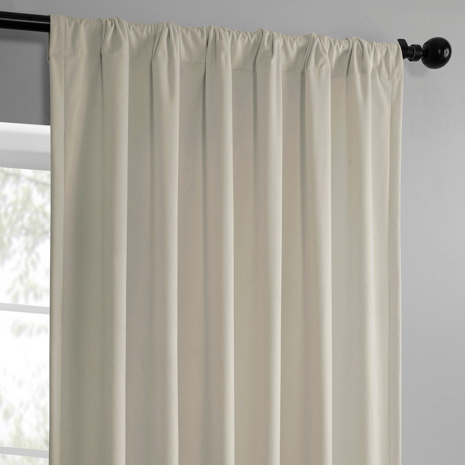 Exclusive Fabrics Simply Velvet Room Darkening Curtains 2 Panels Set - Velvet Window Curtains for Living Room & Bedroom