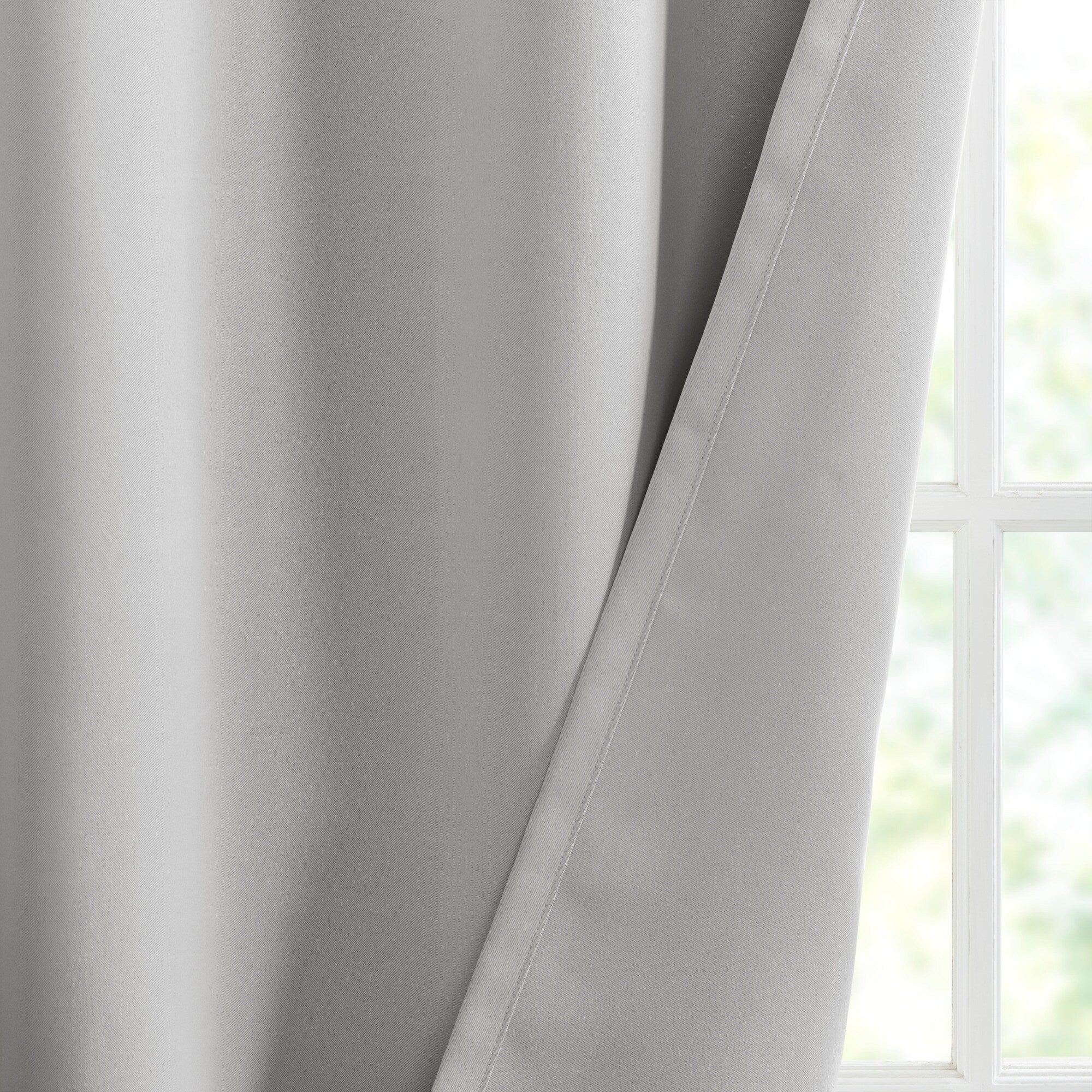 SunSmart Brent Solid Blackout Triple Weave Grommet Top Curtain Panel Pair