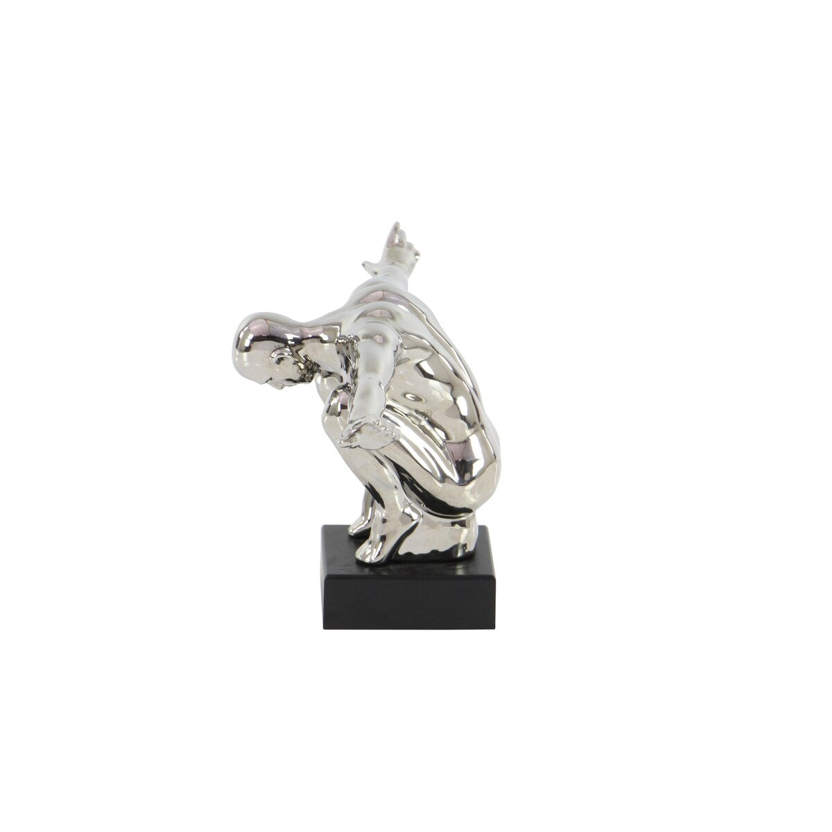 Porcelain Ceramic Diver Decorative Sculpture - Silver - Roche River Decor