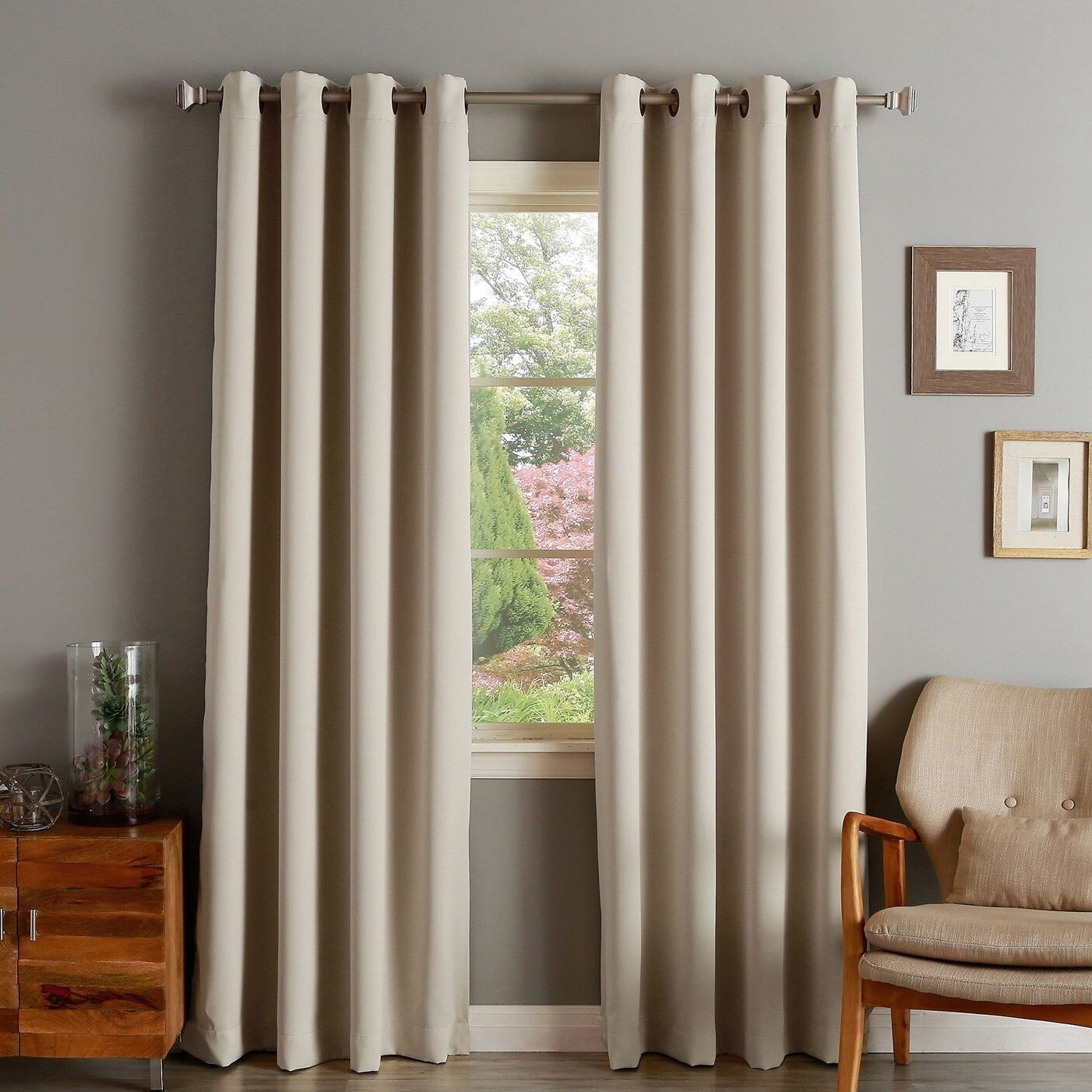 Aurora Home Thermal Insulated Blackout Grommet Top Curtain Panel Pair