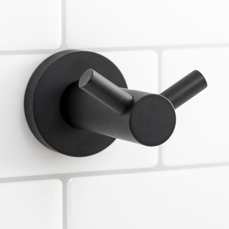 Italia Florence Series Double Robe Hook in Matte Black