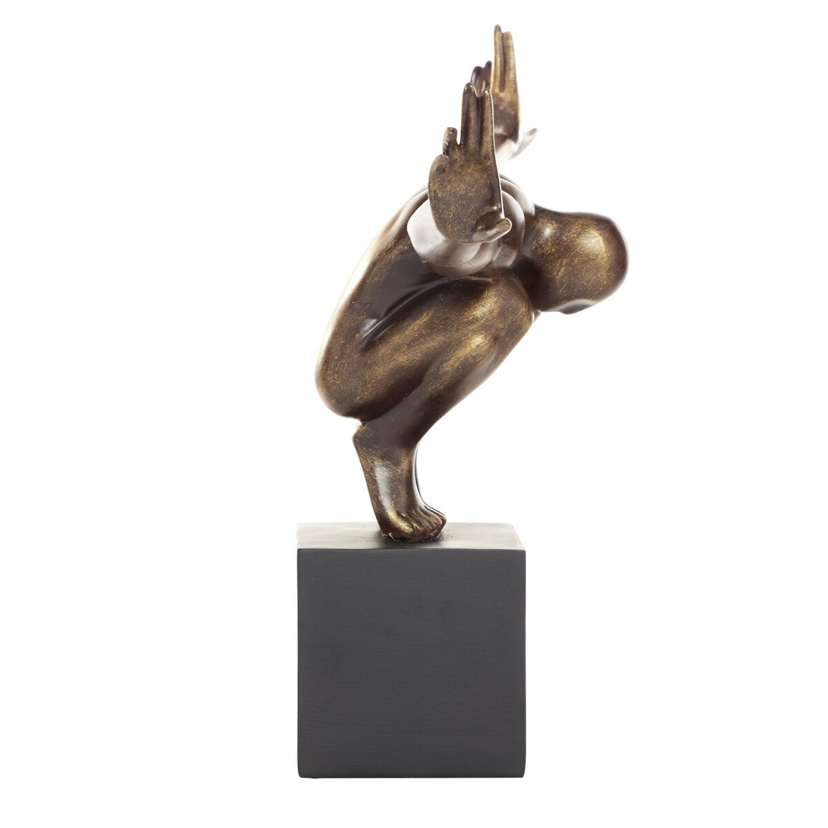 Polystone Diver Decorative Sculpture with Black Base - Bronze - Roche River Decor