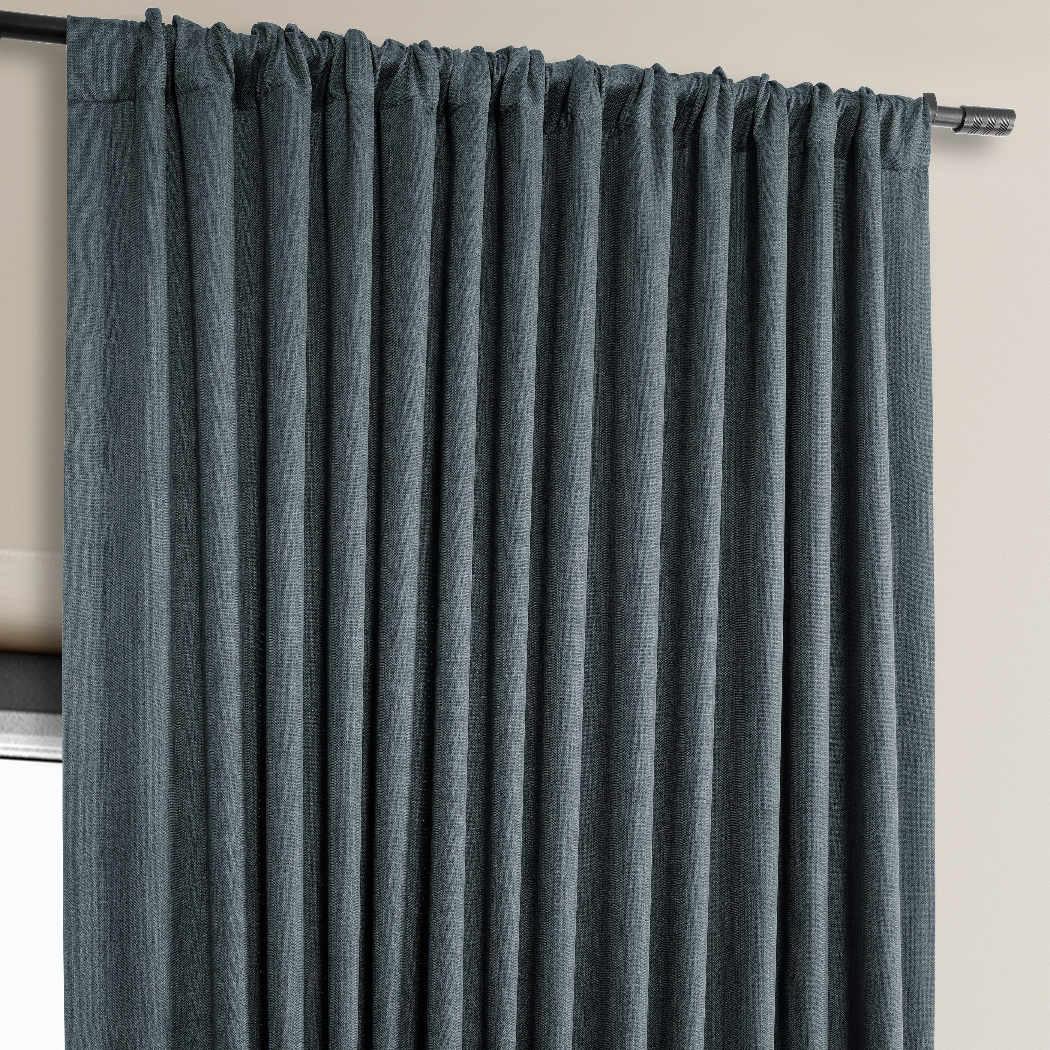 Exclusive Fabrics Faux Linen Extra Wide Room Darkening Curtains (1 Panel)