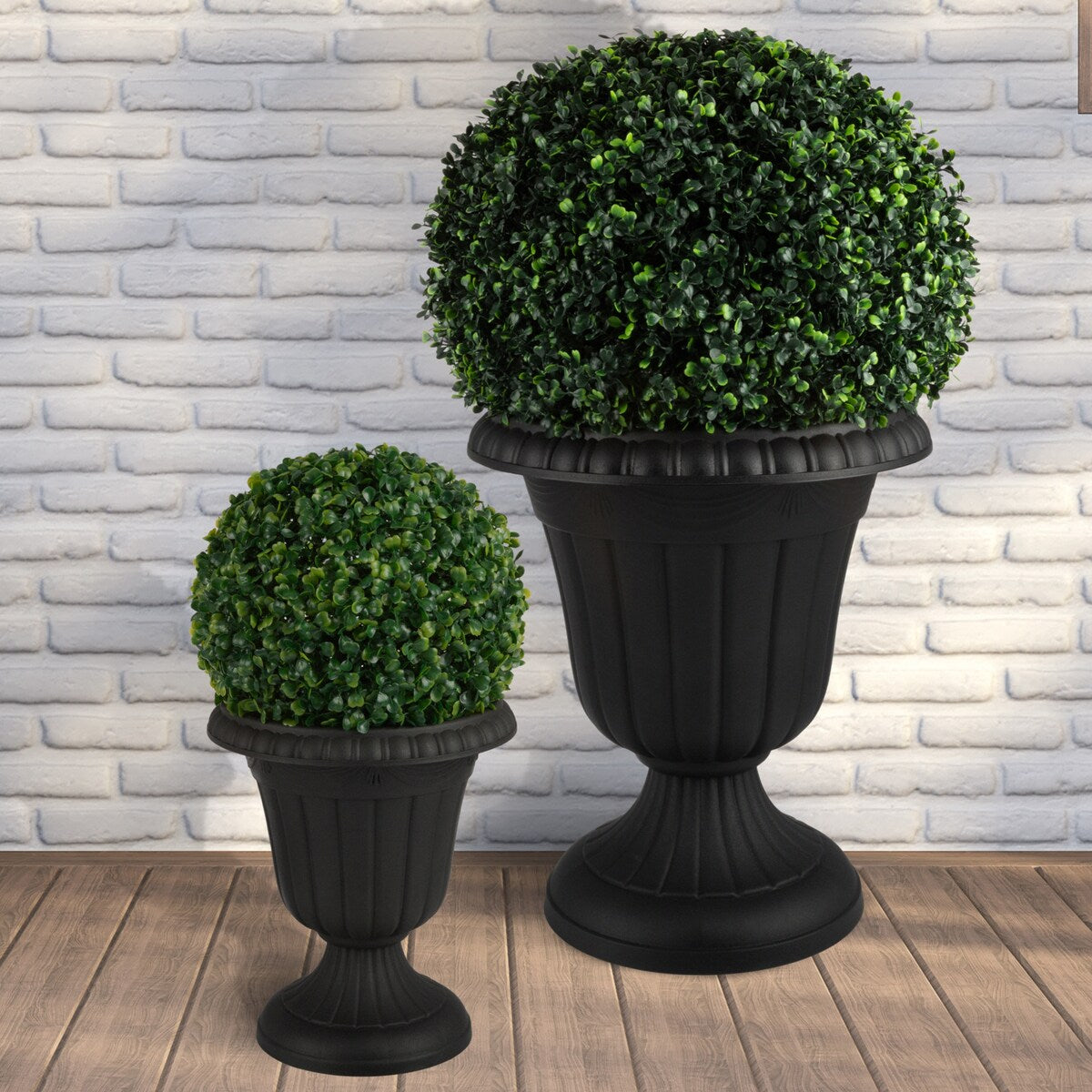 Pure Garden Large and Small Outdoor Urn Planter 2-Pack - Pack of 2