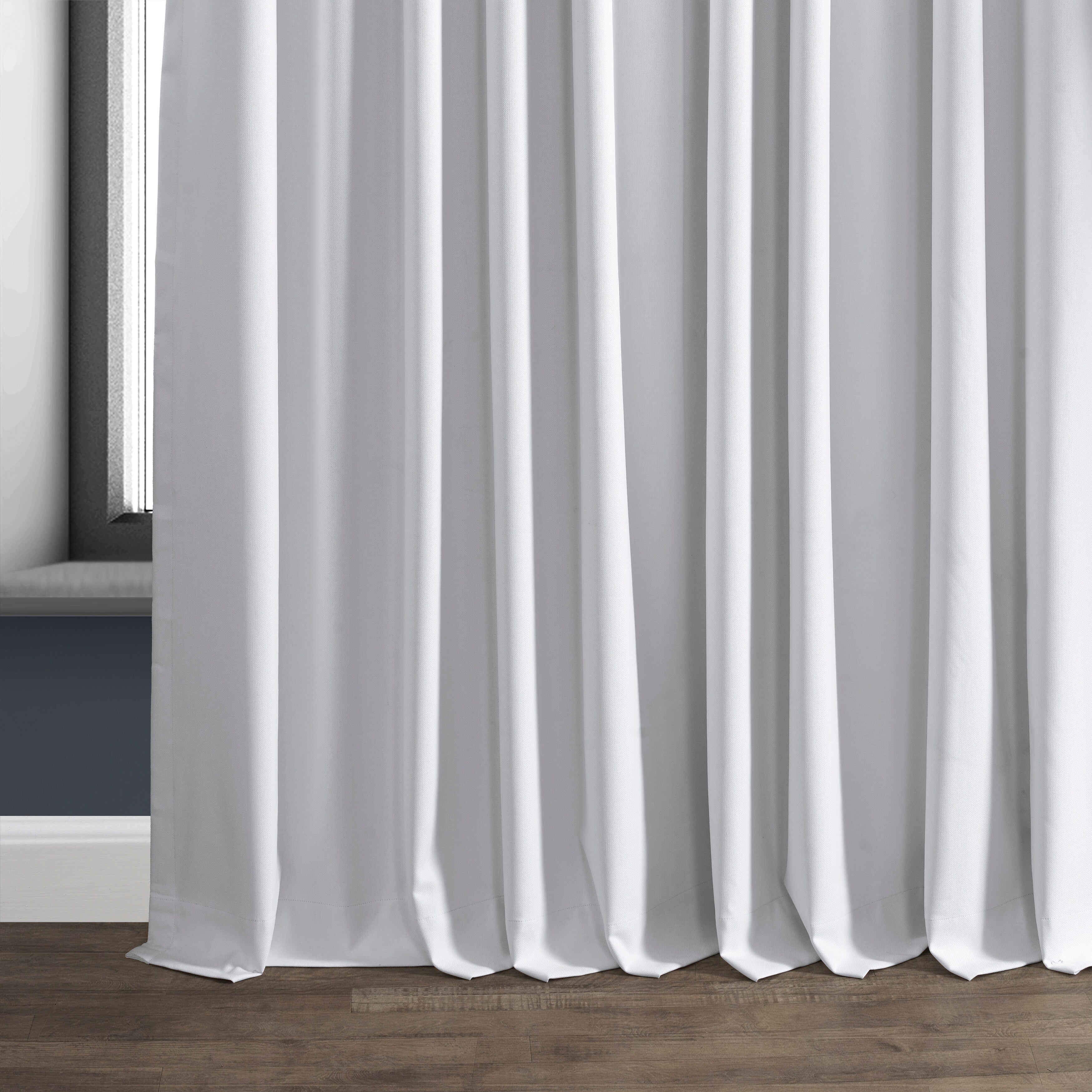 Exclusive Fabrics Extra Wide Performance Linen Blackout Curtains (1 Panel) Thermal Insulated Window Curtains