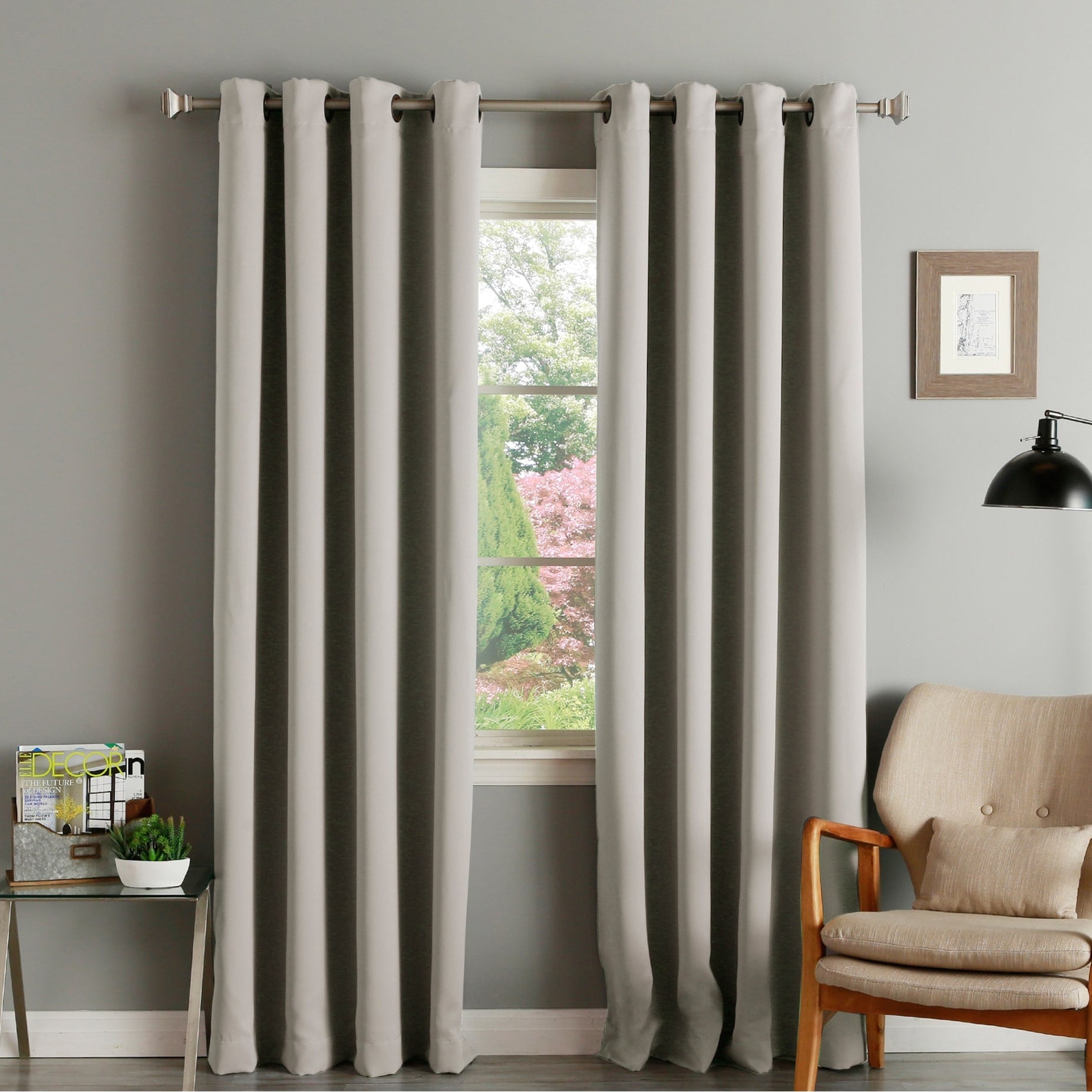 Aurora Home Thermal Insulated Blackout Grommet Top Curtain Panel Pair