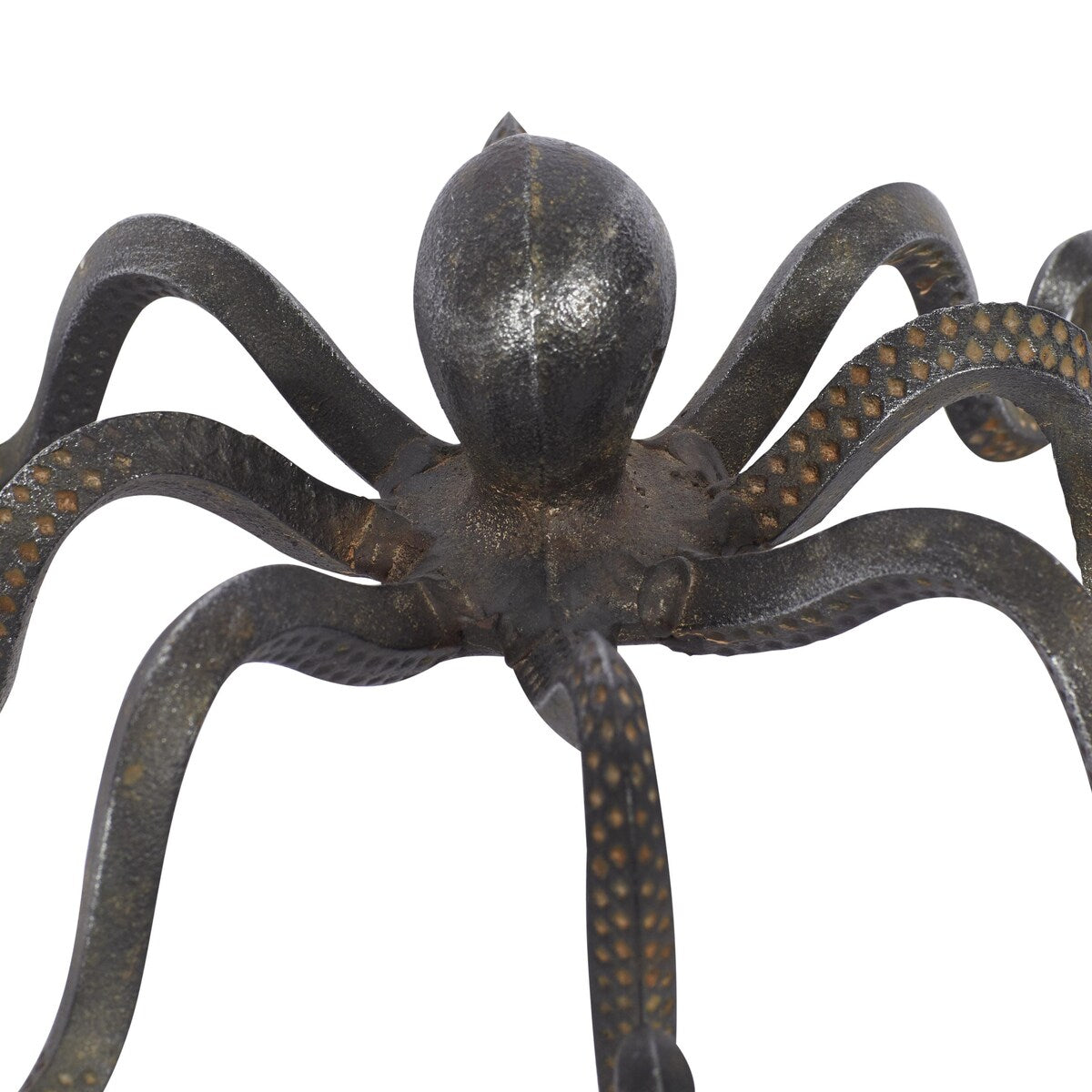 Metal Octopus Decorative Sculpture with Long Tentacles and Suctions Detailing - Black - Roche River Decor