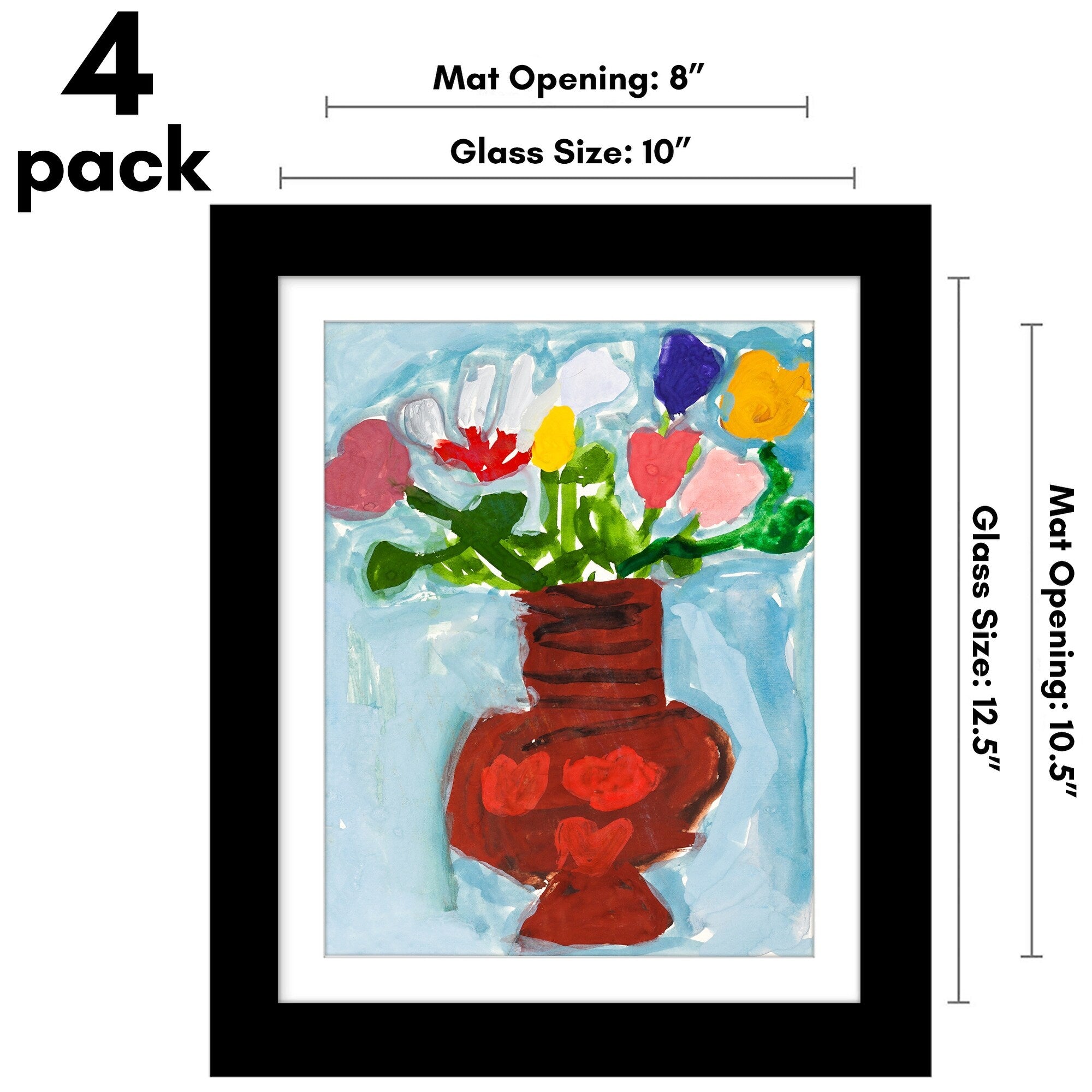 Americanflat 10x12.5 Front-loading Kids Art Frame with Mat