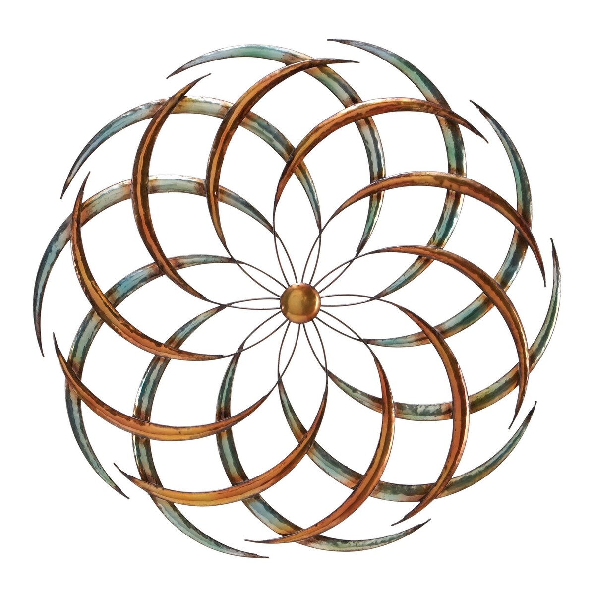 Metal Starburst Wind Spinner Inspired Home Wall Decor - Multi Colored - Roche River Decor