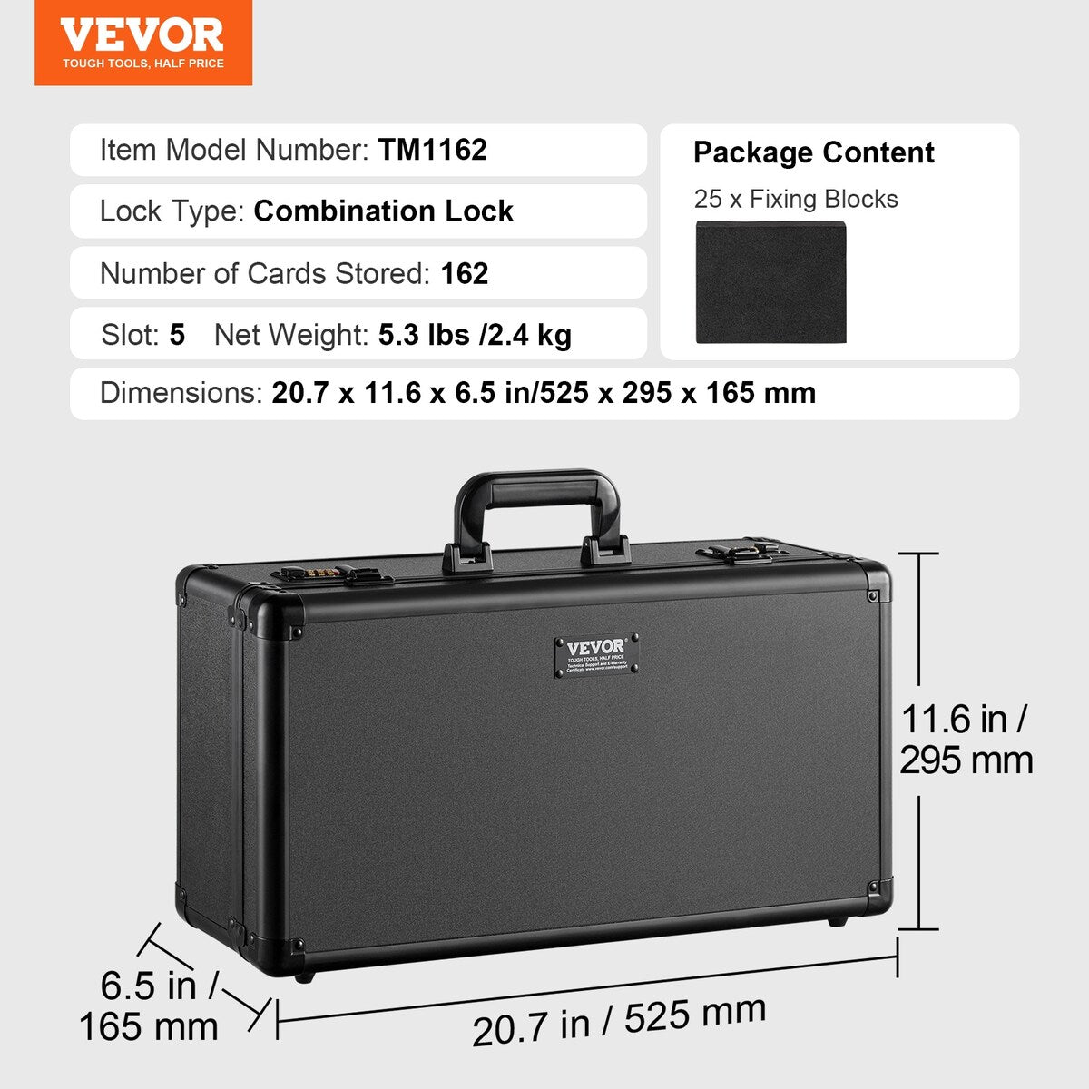 VEVOR Graded Card Storage Box, for PSA Graded Cards BGS Cards SGC Cards Top Loaders or Loose Cards