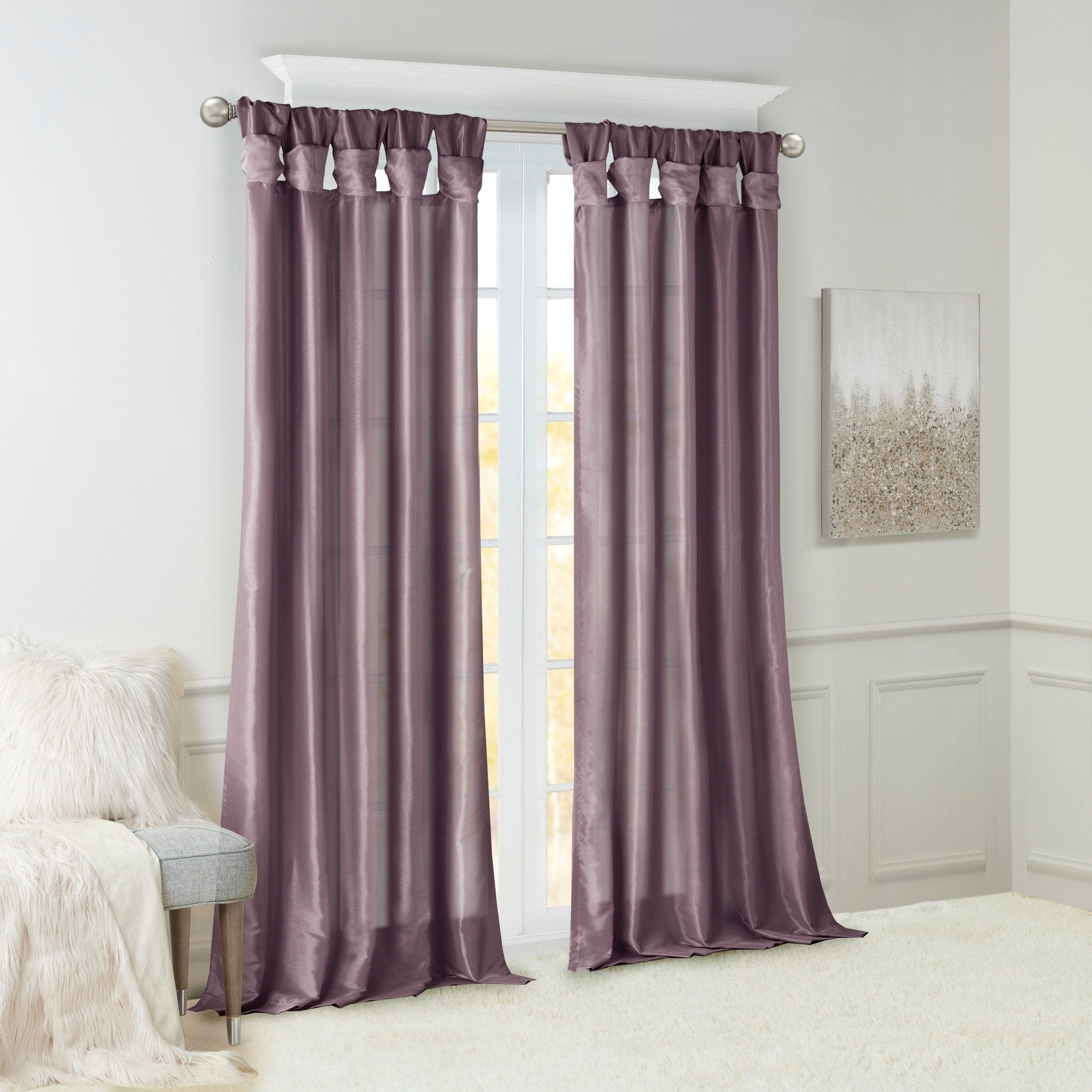 Madison Park Natalie Twisted Tab Lined Single Curtain Panel