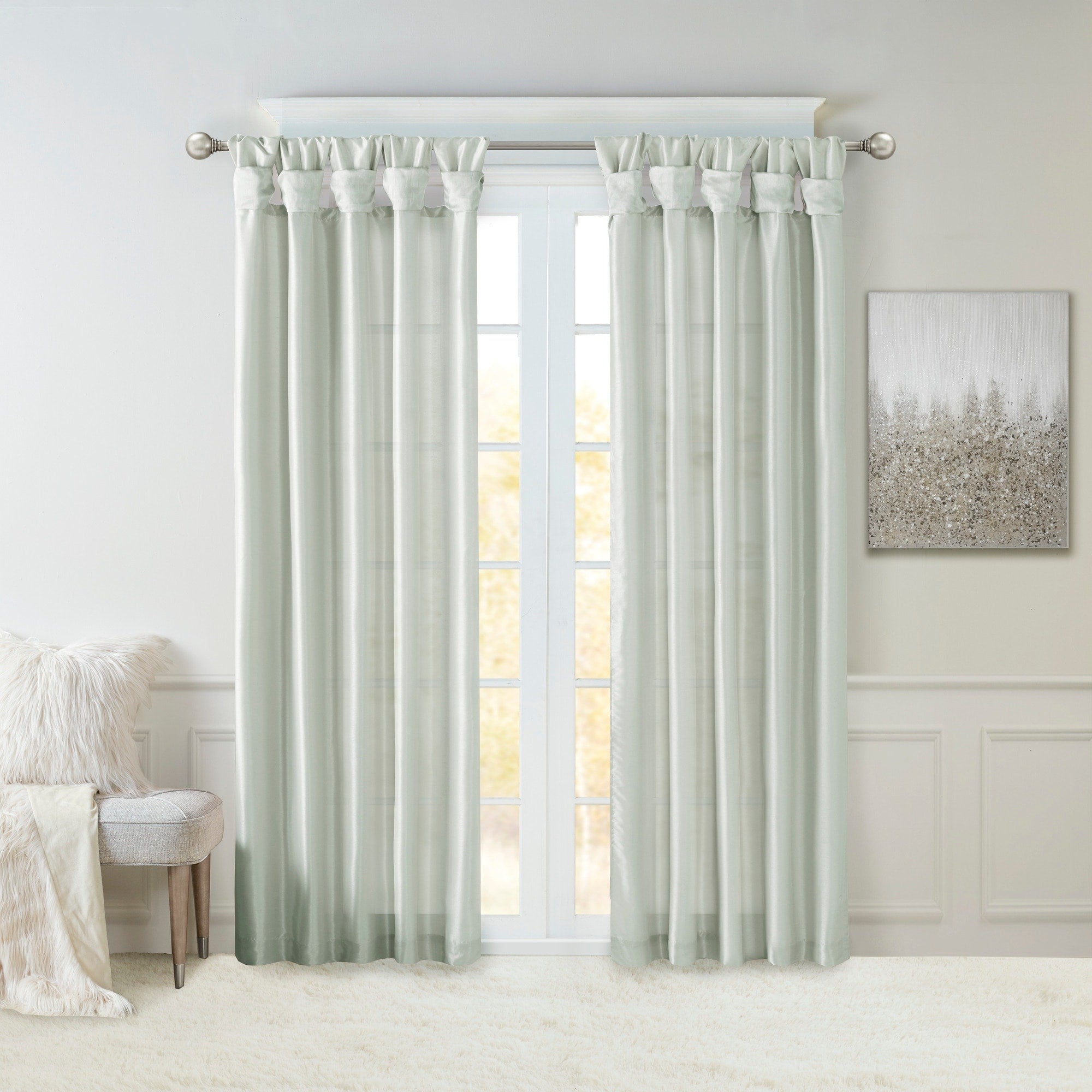 Madison Park Natalie Twisted Tab Lined Single Curtain Panel