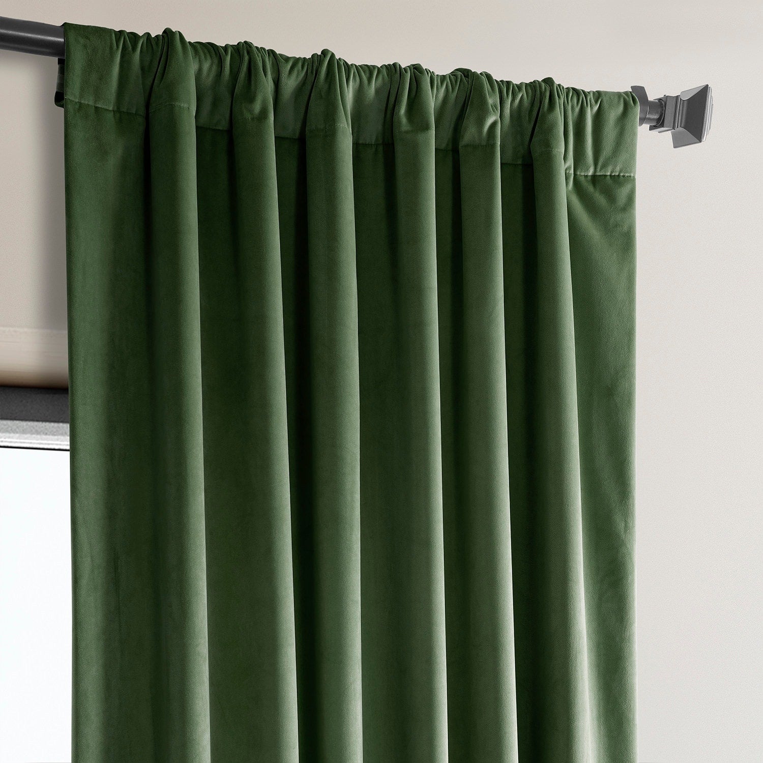 Exclusive Fabrics Heritage Plush Velvet Room Darkening Curtain (1 Panel) - Luxurious Single Drapery for Enhanced Room Darkening