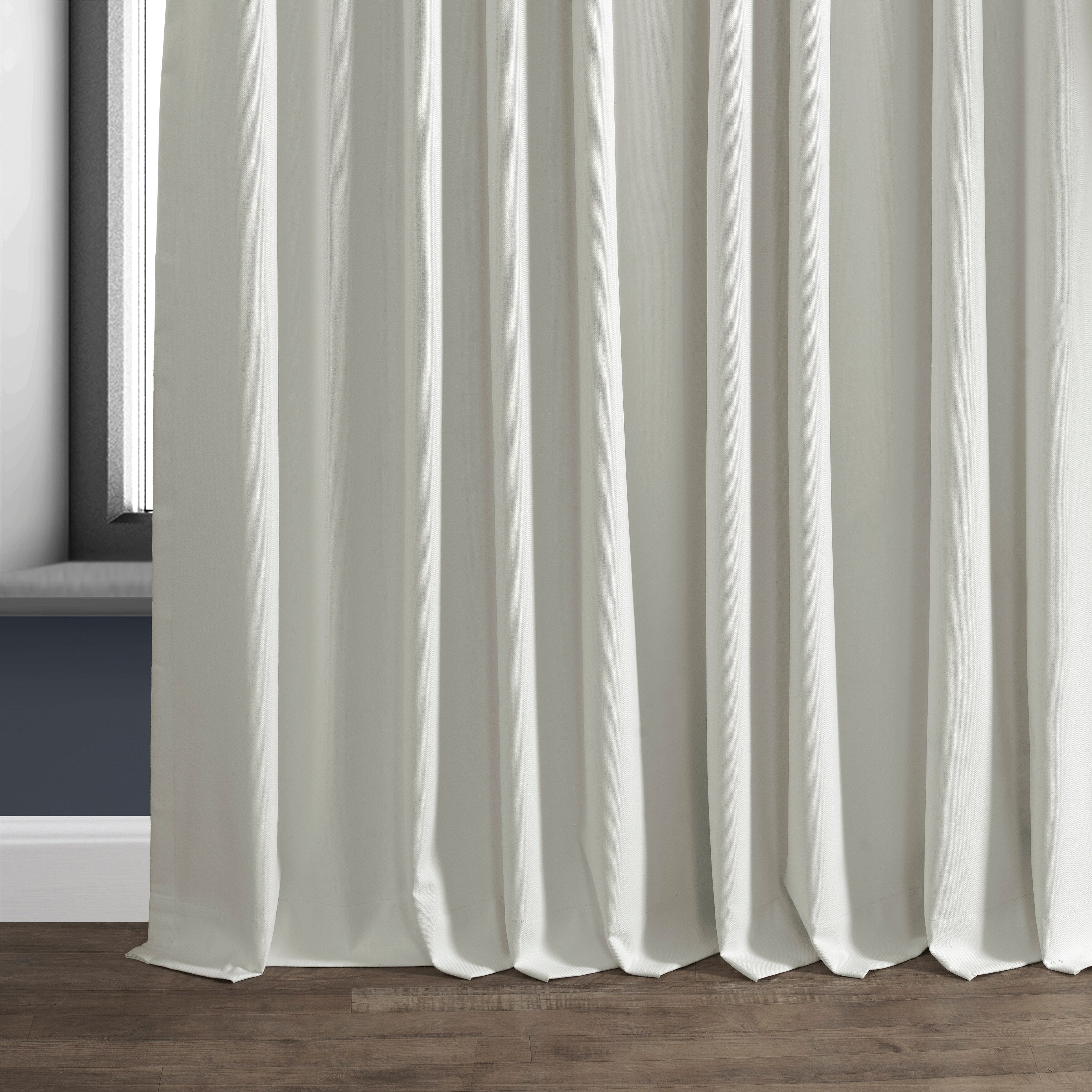 Exclusive Fabrics Extra Wide Performance Linen Blackout Curtains (1 Panel) Thermal Insulated Window Curtains