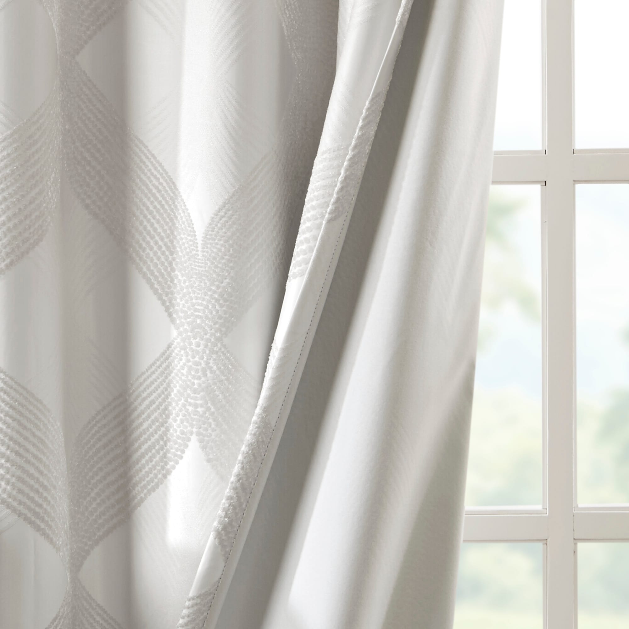 SunSmart Abel Ogee Knitted Jacquard Total Blackout Curtain Panel