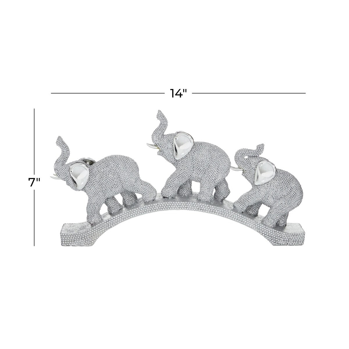 Polystone Elephant Decorative Sculpture - Silver - Roche River Decor