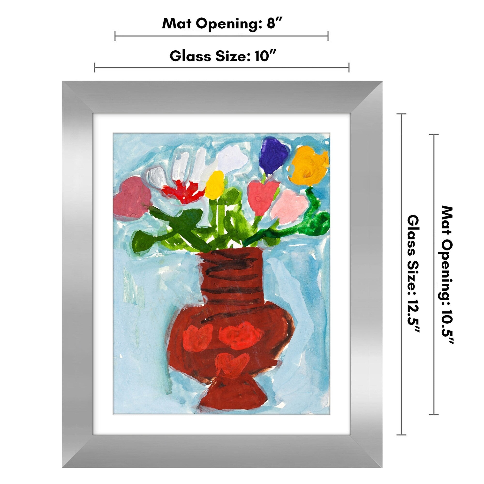 Americanflat 10x12.5 Front-loading Kids Art Frame with Mat