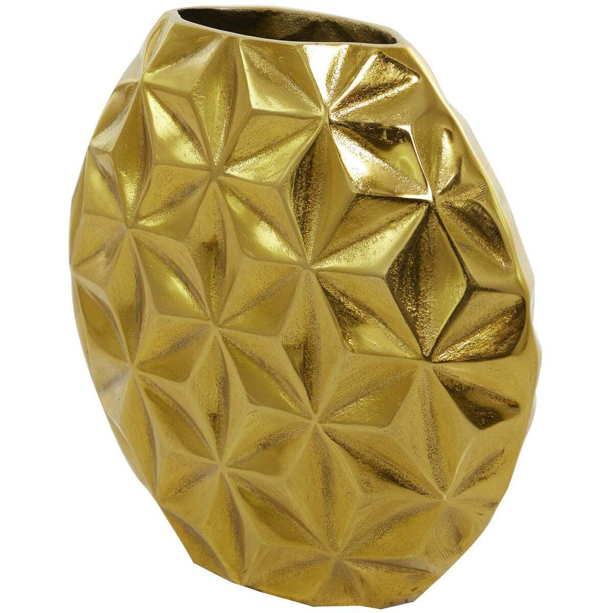 Aluminum Metal Geometric Faceted Decorative Vase - Silver, Black or Gold - CosmoLiving by Cosmopolitan