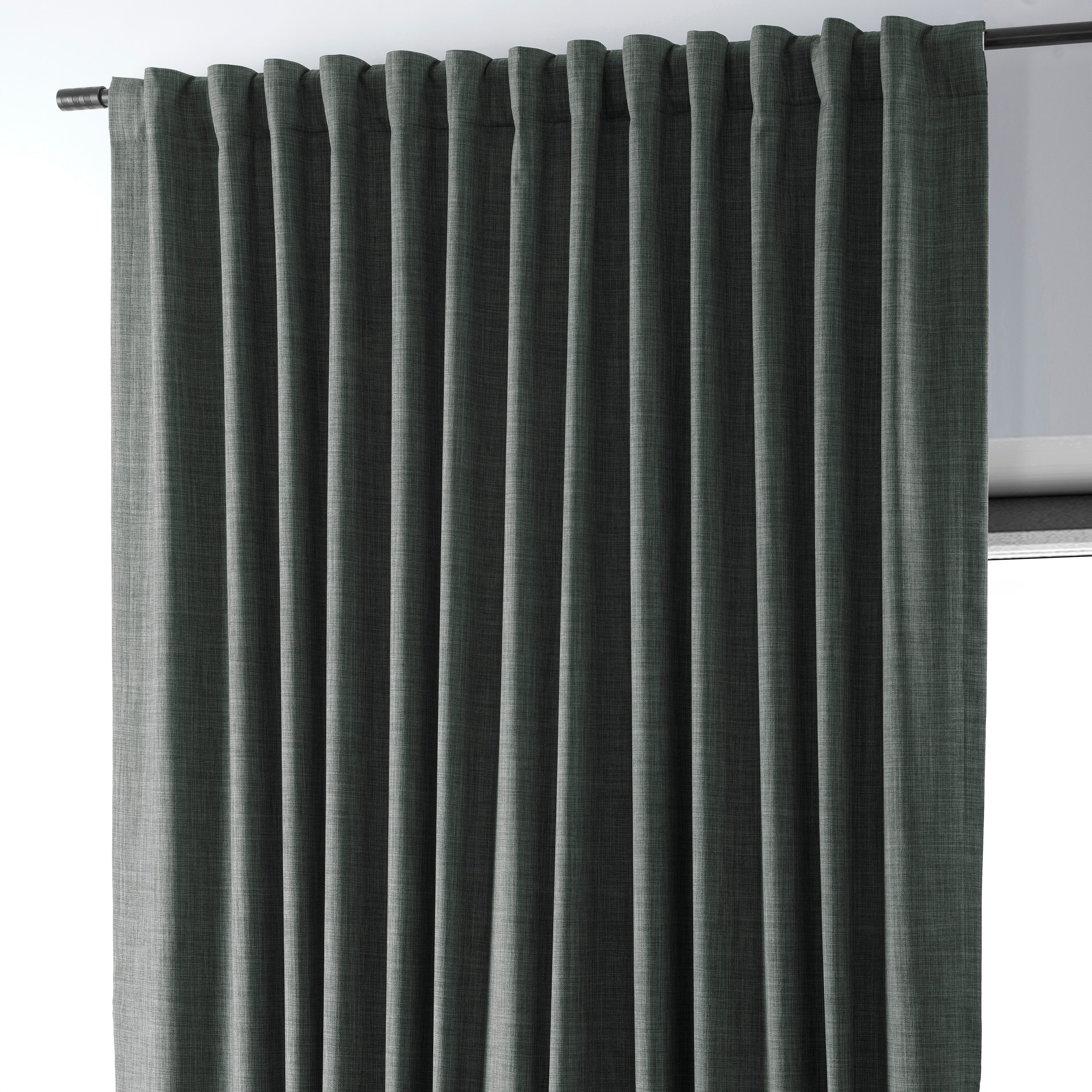 Exclusive Fabrics Extra Wide Performance Linen Blackout Curtains (1 Panel) Thermal Insulated Window Curtains