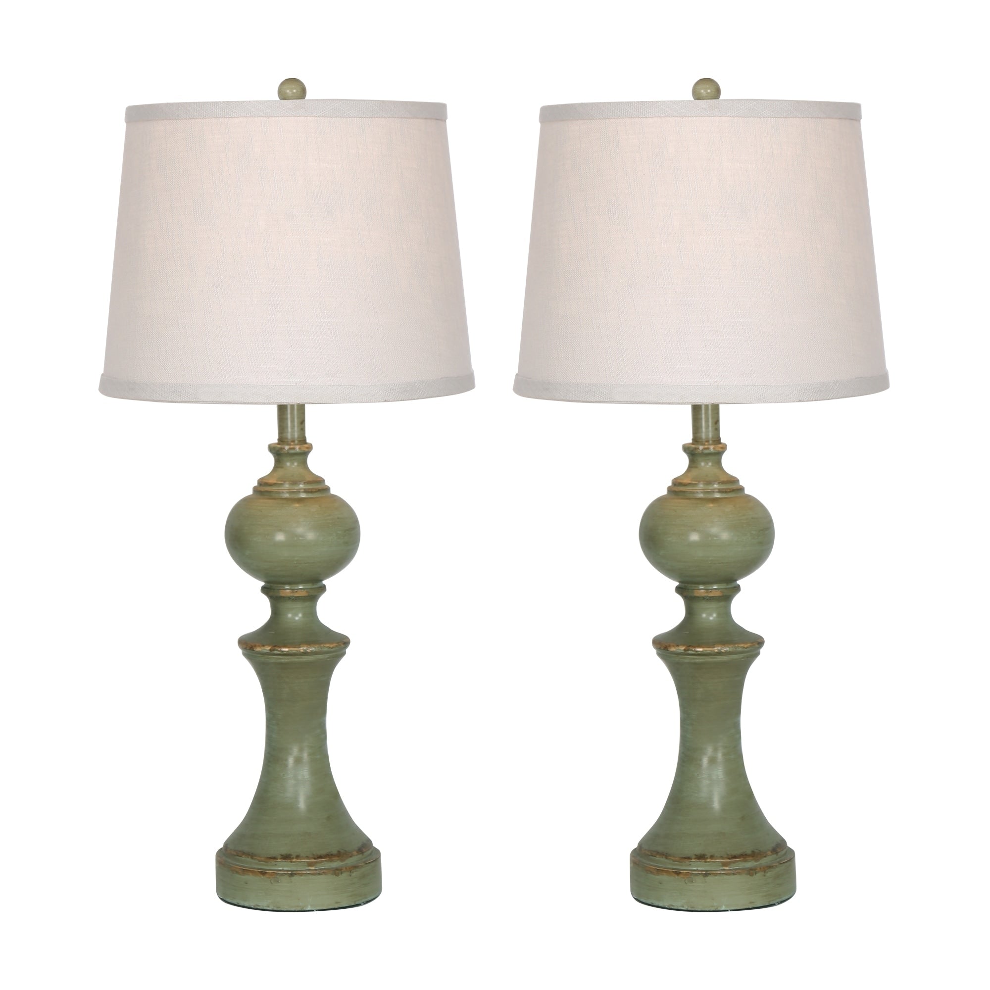 Retro Green Nightstand Lamp Table Lamps Set of 2