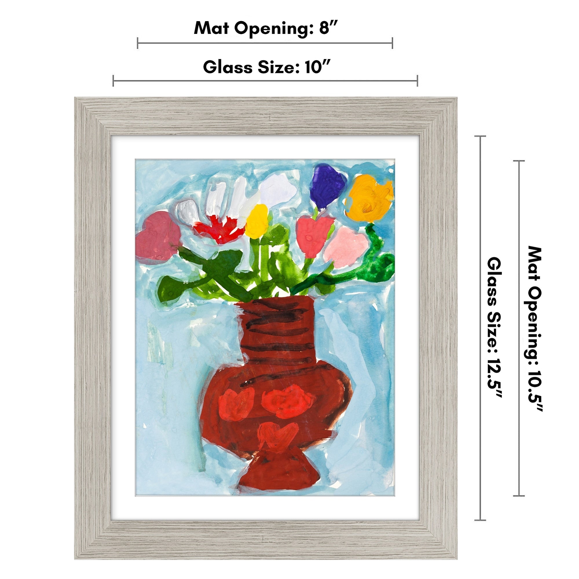 Americanflat 10x12.5 Front-loading Kids Art Frame with Mat