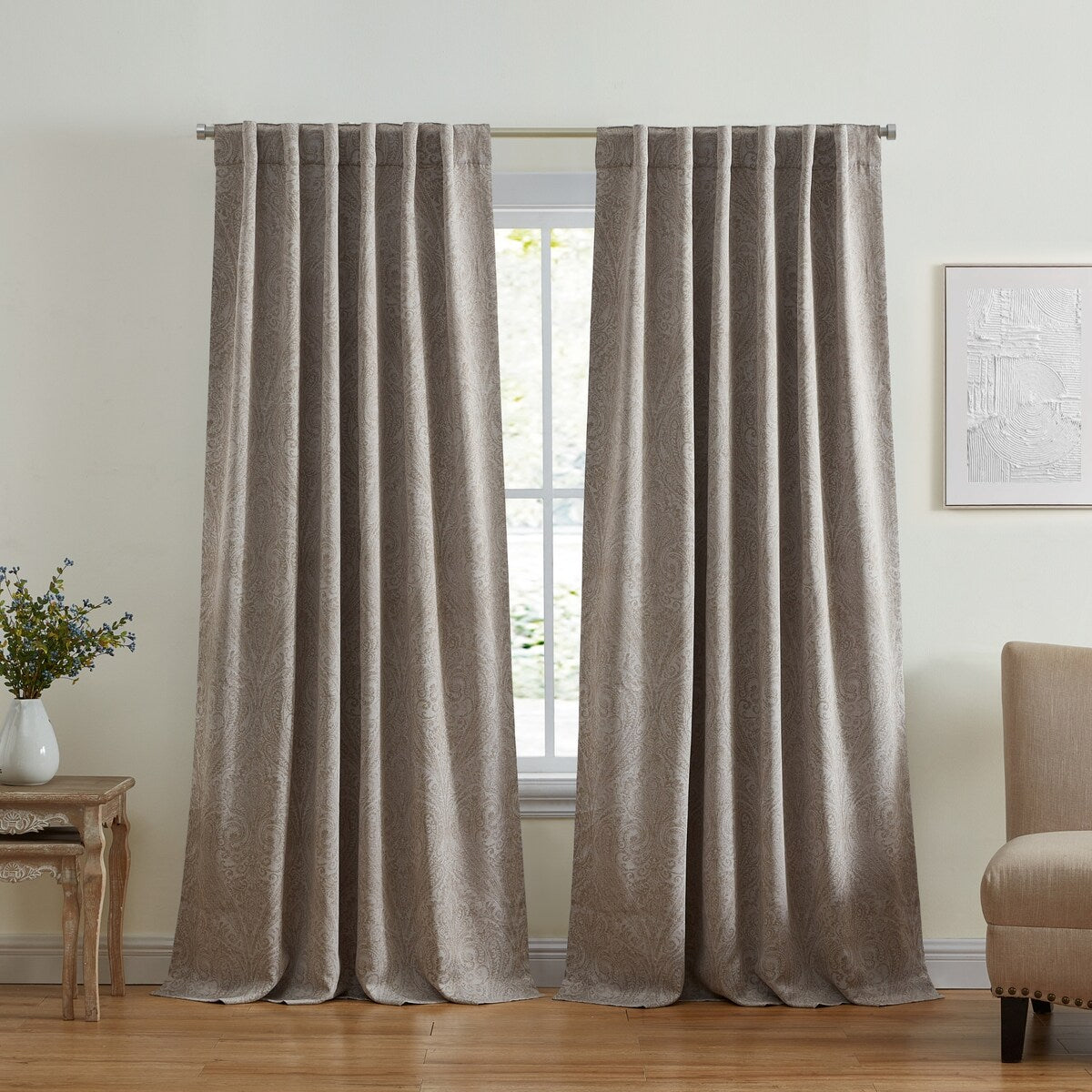 Vittoria Paisley Printed Blackout Curtain Panel