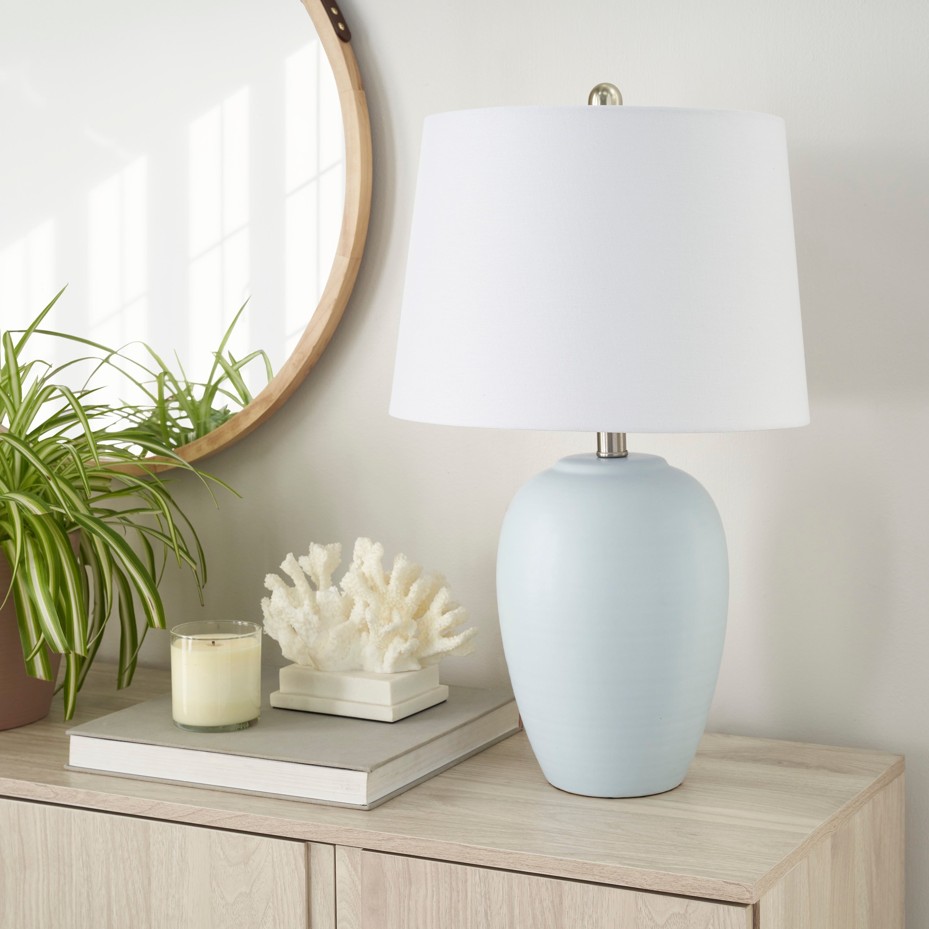 Nourison 23 Unglazed Ceramic Jar Table Lamp