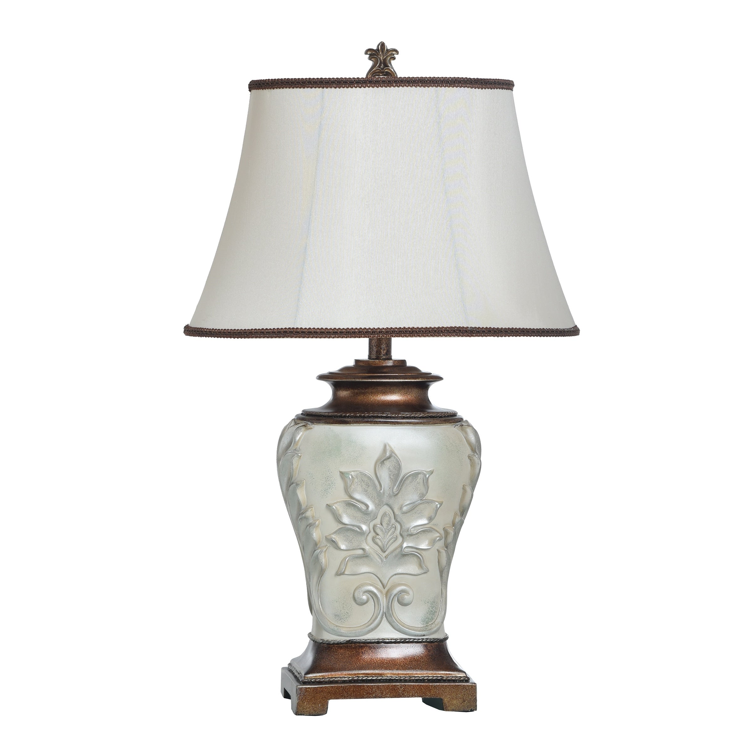 StyleCraft Magonia Table Lamp - Cream, Off-White With Antique Gold Accent Finish