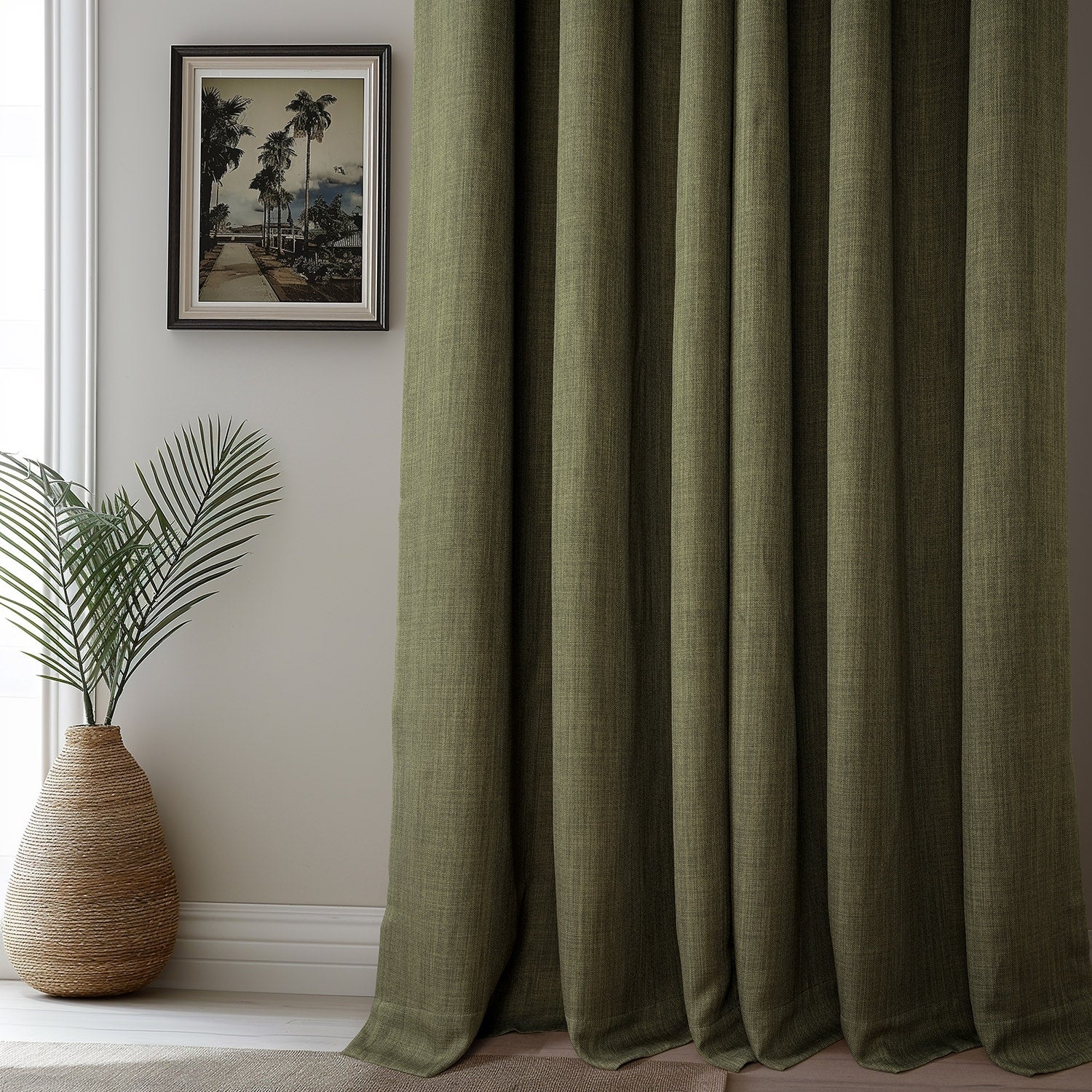 Exclusive Fabrics Faux Linen Extra Wide Room Darkening Curtains (1 Panel)