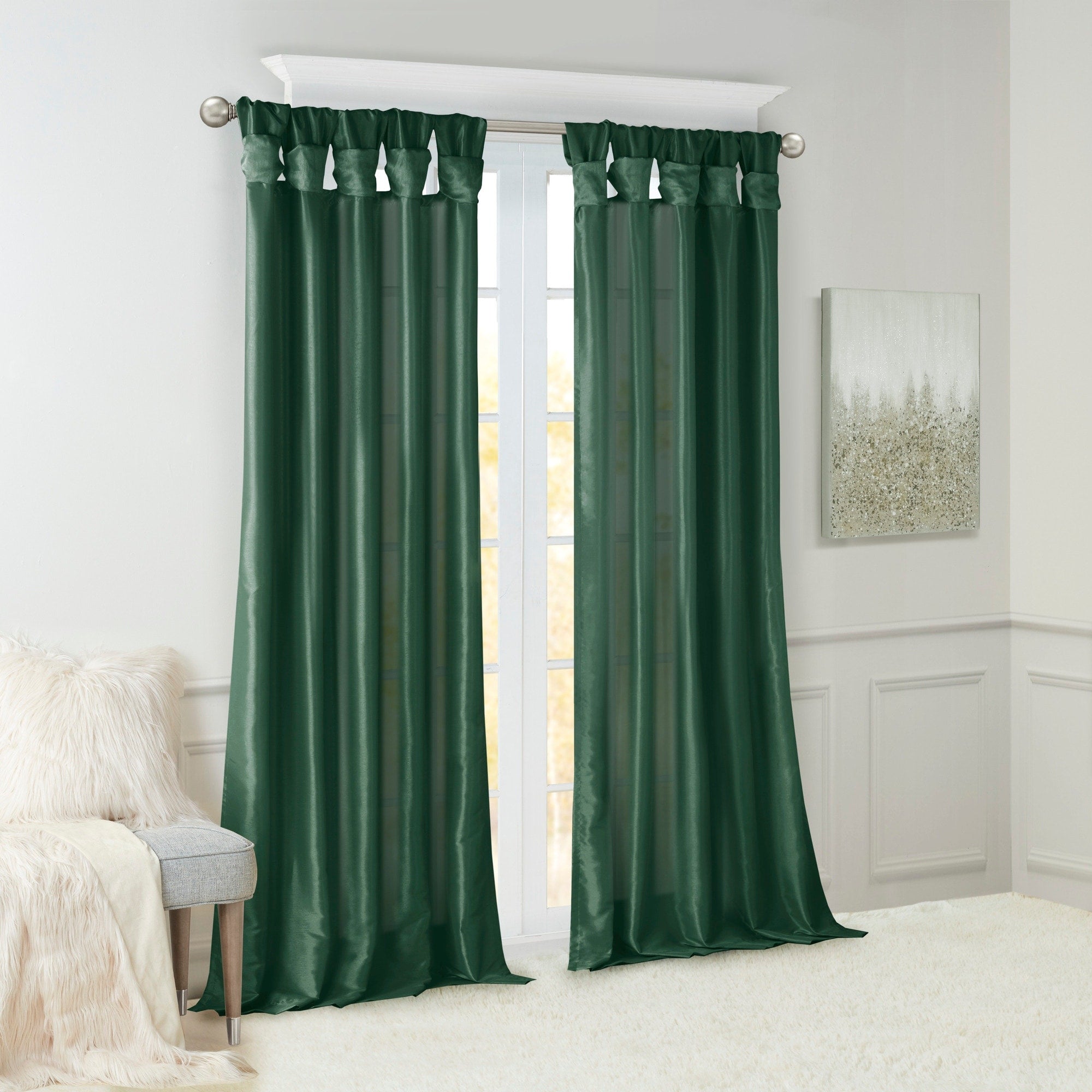 Madison Park Natalie Twisted Tab Lined Single Curtain Panel