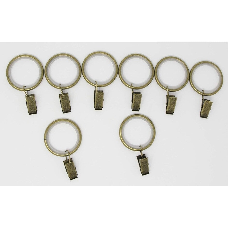 Set of 16 Curtain Drapery Rings with Clips, 1.5-inch Inner Diameter, Nylon Insert Quiet Smooth