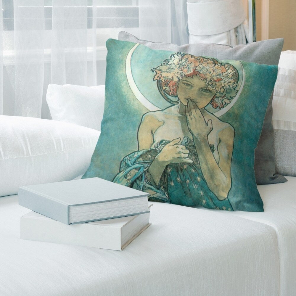 Porch & Den Alphonse Mucha 'Moon Star' Throw Pillow