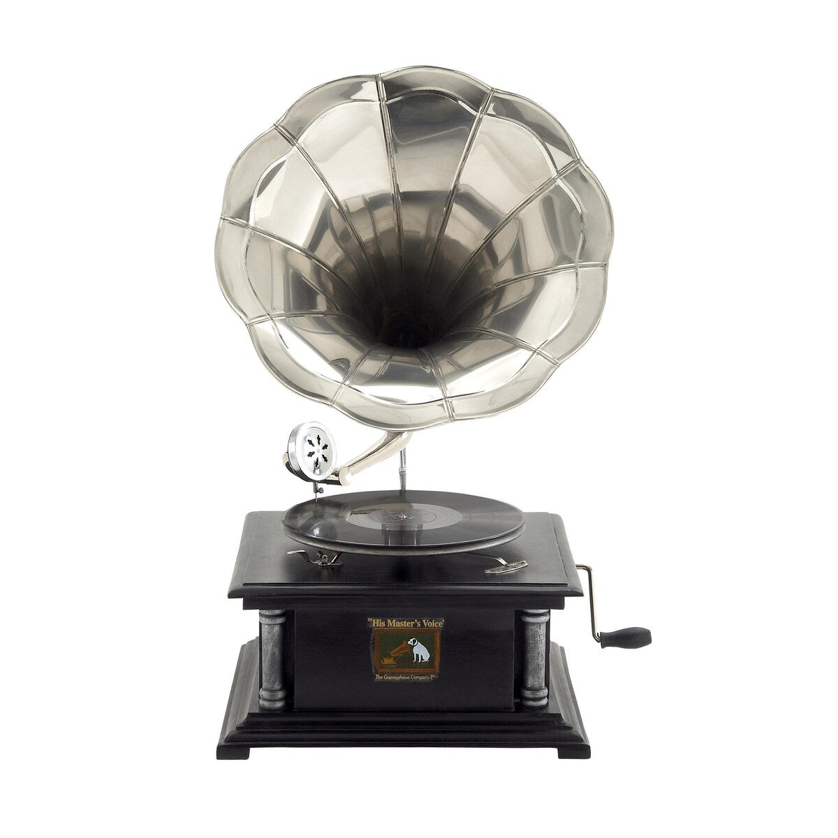 Mango Wood Functional Gramophone with Record - Black - Roche River Decor