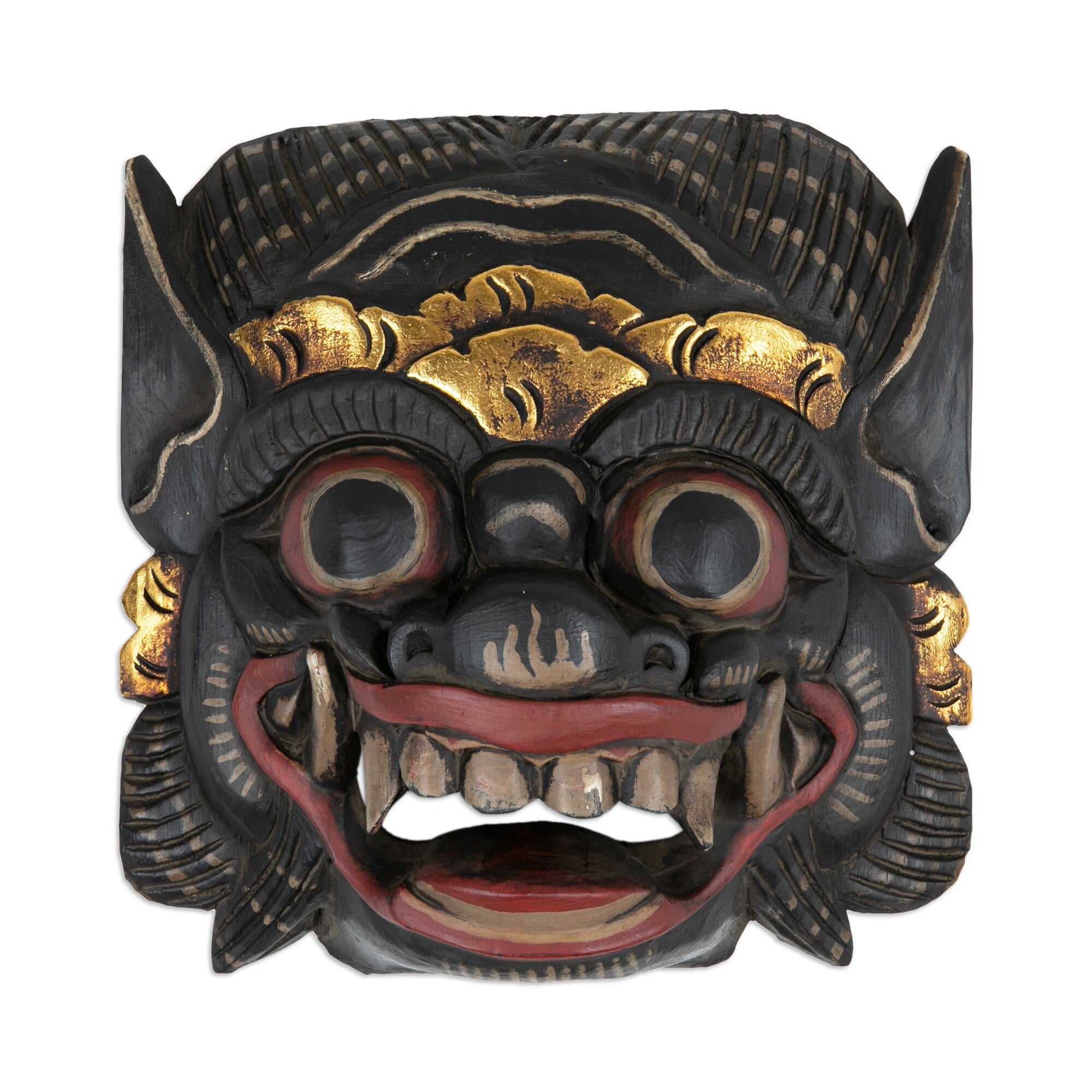 Novica Handmade Mysterious Barong Wood Mask