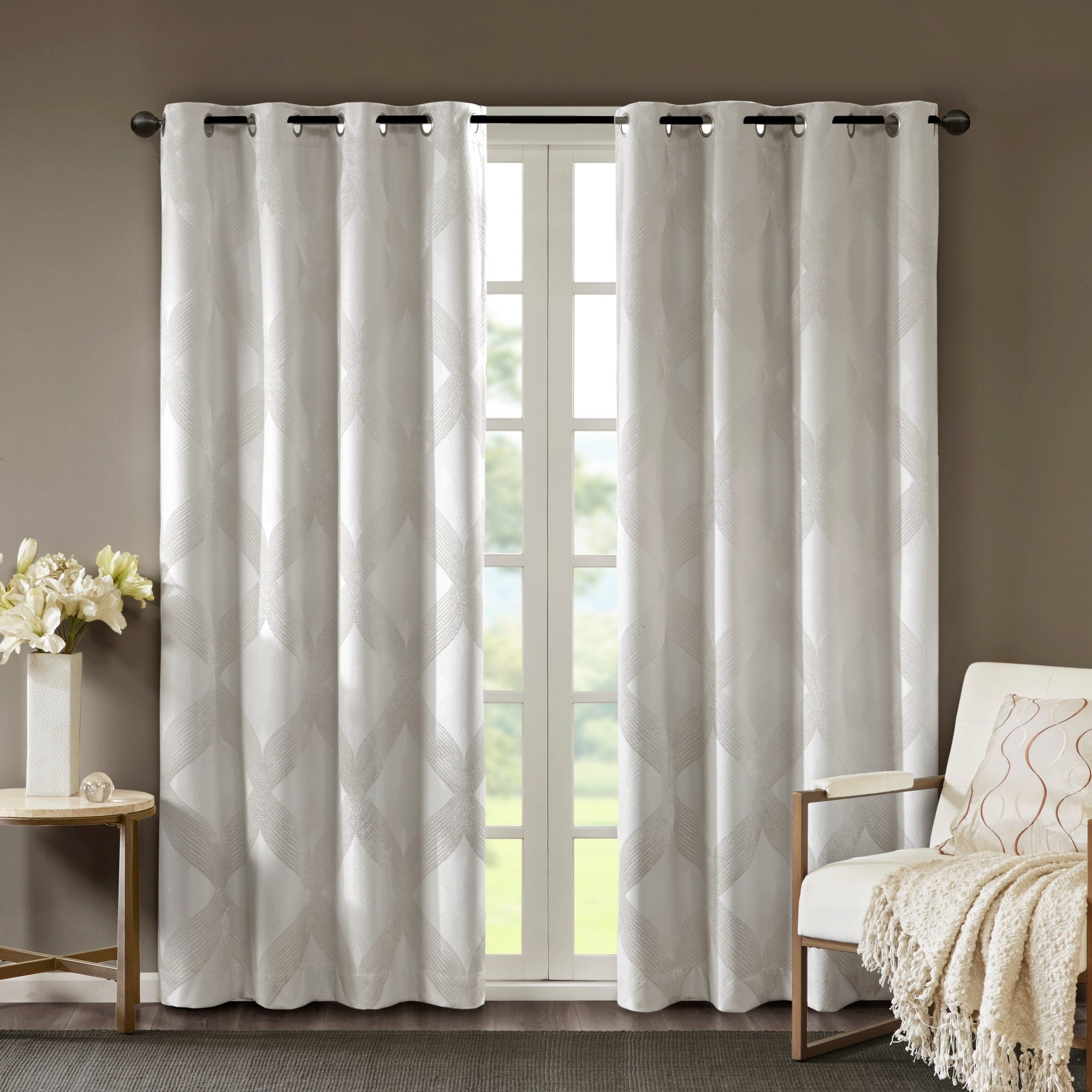 SunSmart Abel Ogee Knitted Jacquard Total Blackout Curtain Panel