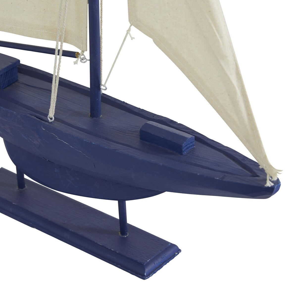 Wood Sail Boat Decorative Sculpture with Lifelike Rigging - Dark Blue - Roche River Decor