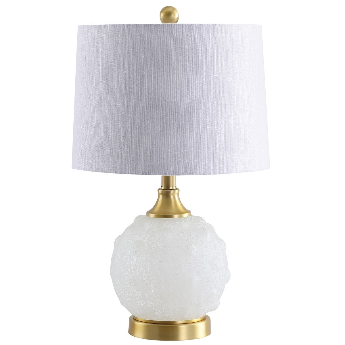 Ilsa 22 Dotted Glass/Metal LED Table Lamp, White/Brass Gold by JONATHAN Y