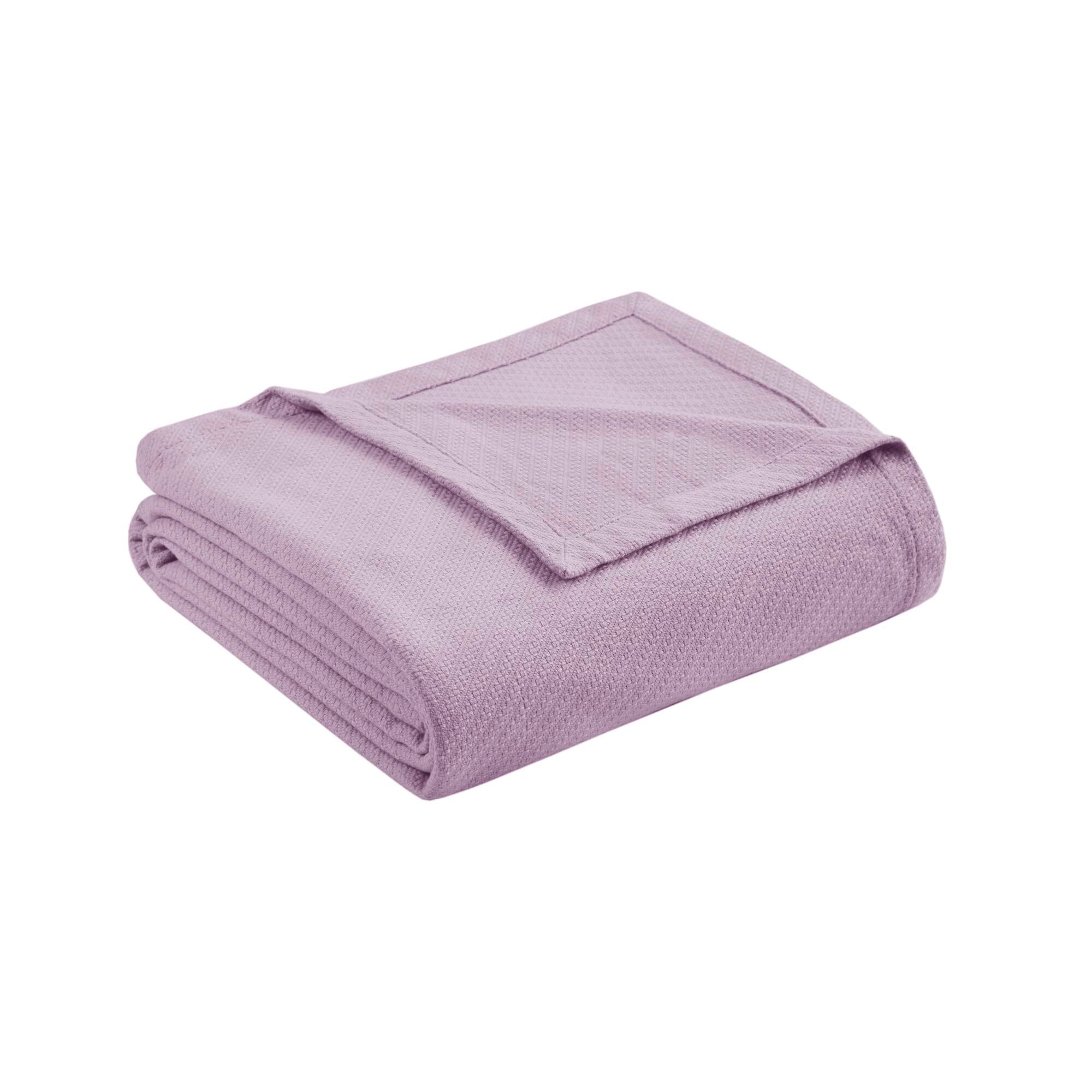 Madison Park Liquid Solid Colored Woven Cotton Blanket