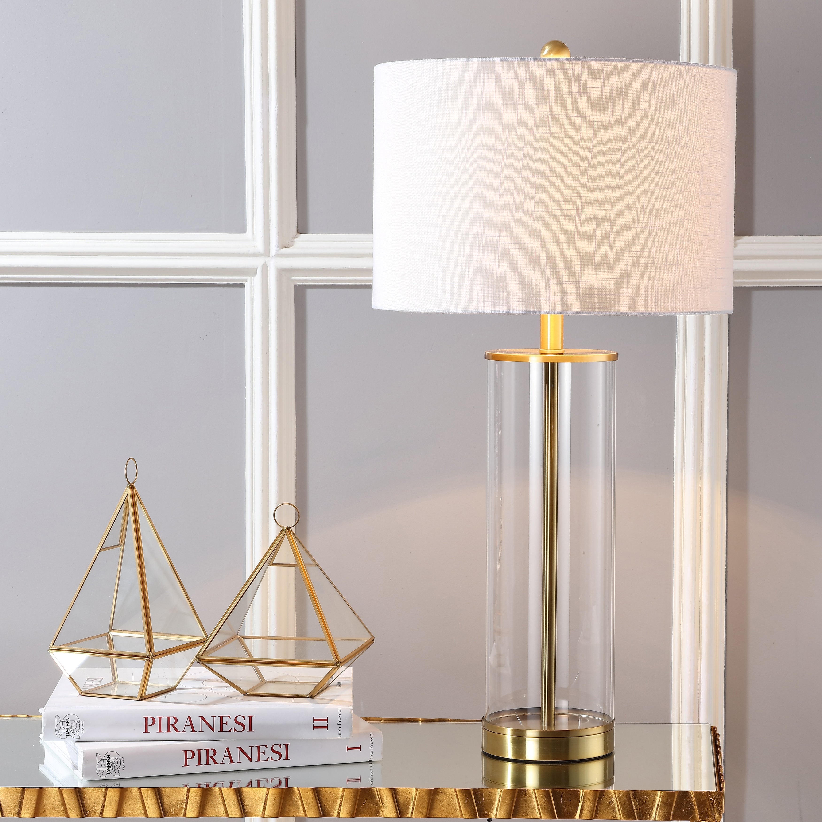 Parish 29 Glass LED Table Lamp, Clear/Chrome by JONATHAN Y