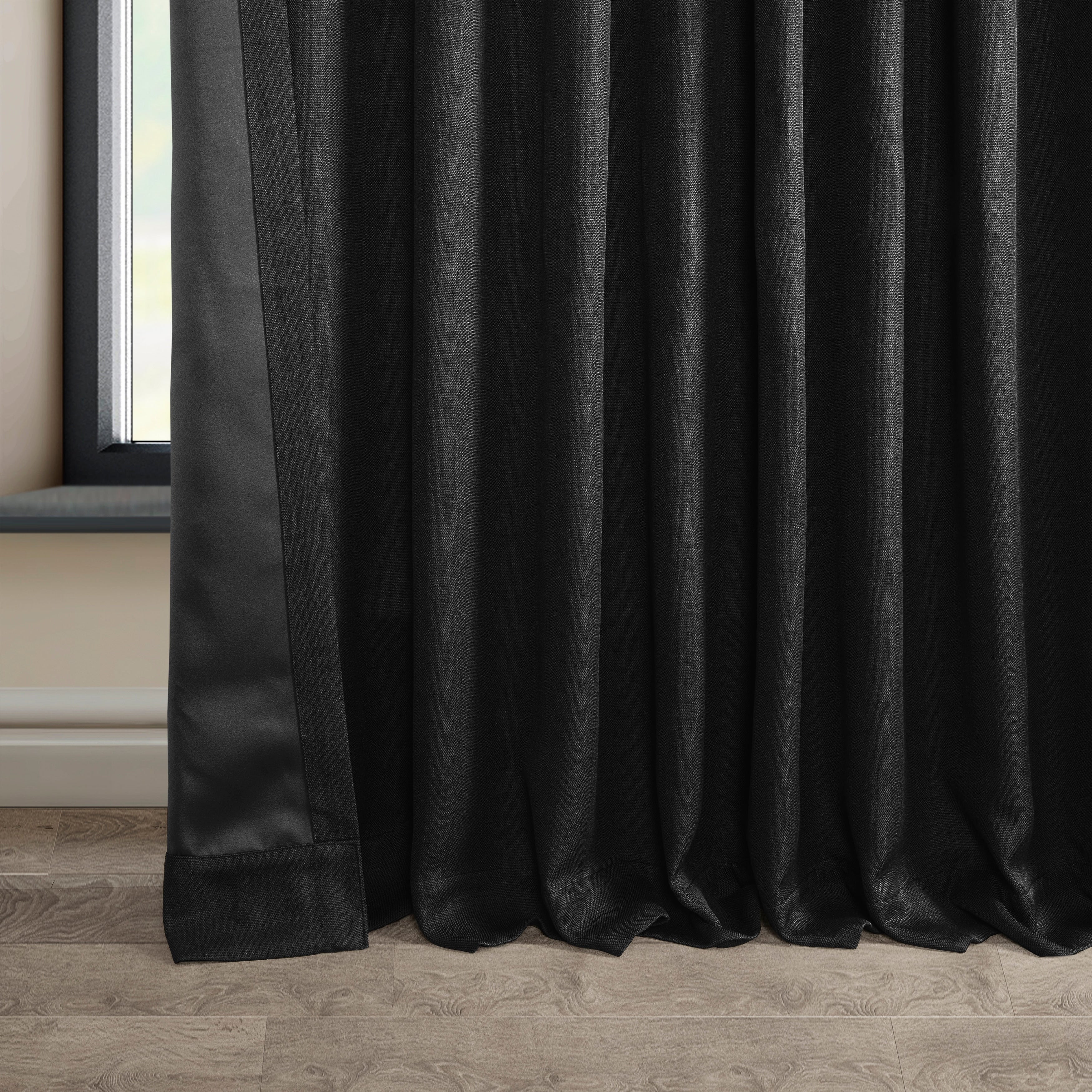 Exclusive Fabrics Faux Linen Extra Wide Room Darkening Curtains (1 Panel)