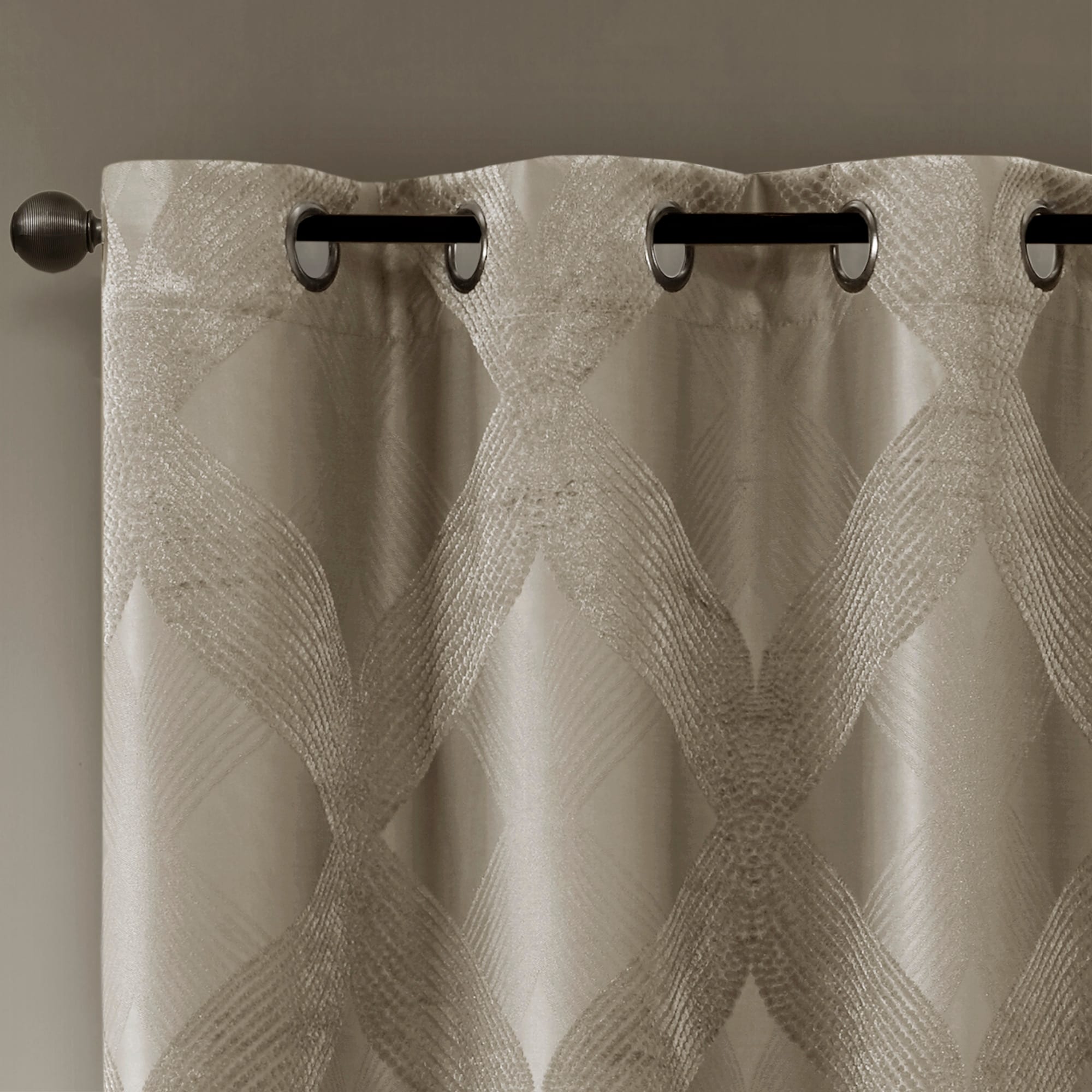 SunSmart Abel Ogee Knitted Jacquard Total Blackout Curtain Panel