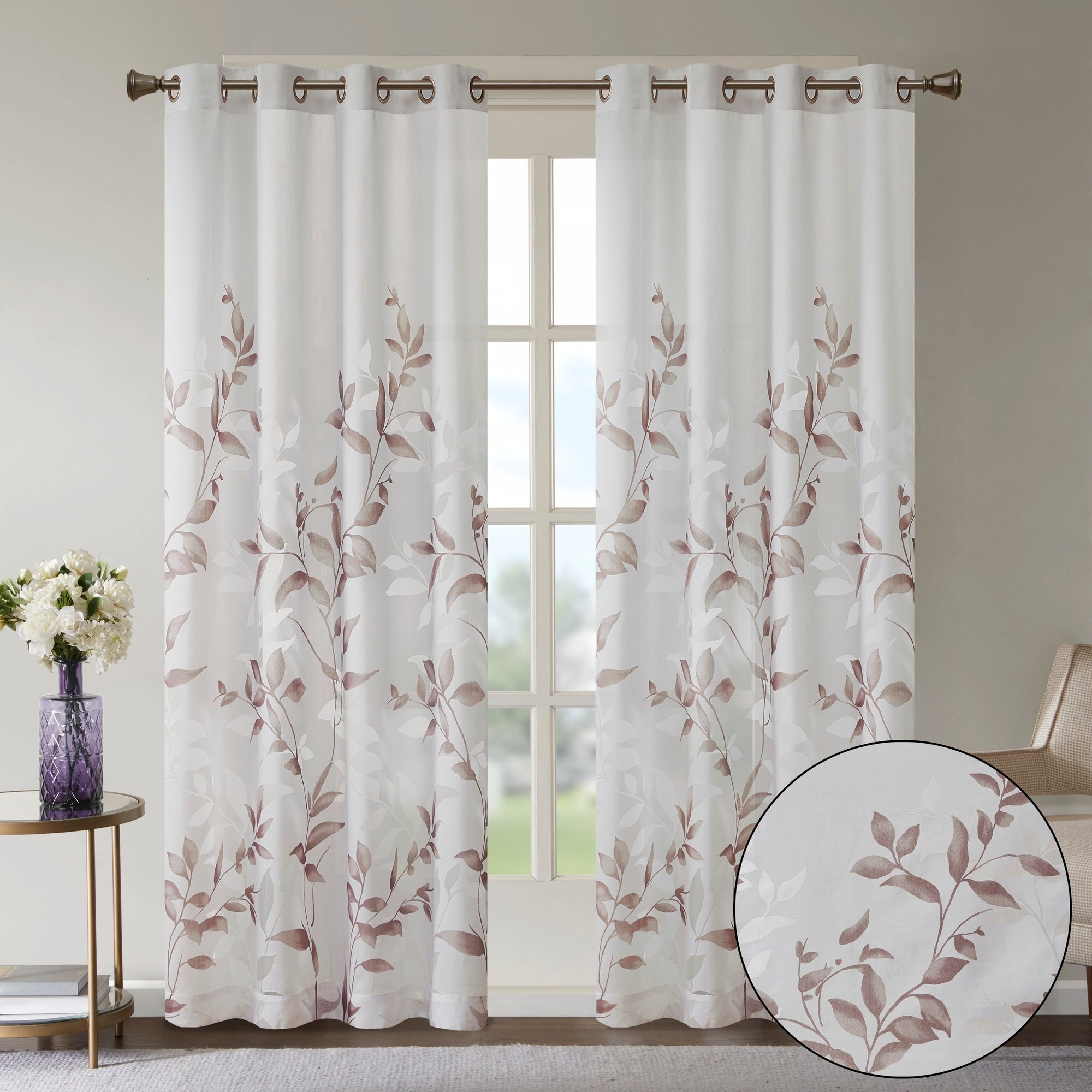 Madison Park Vera Burnout Printed Curtain Panel