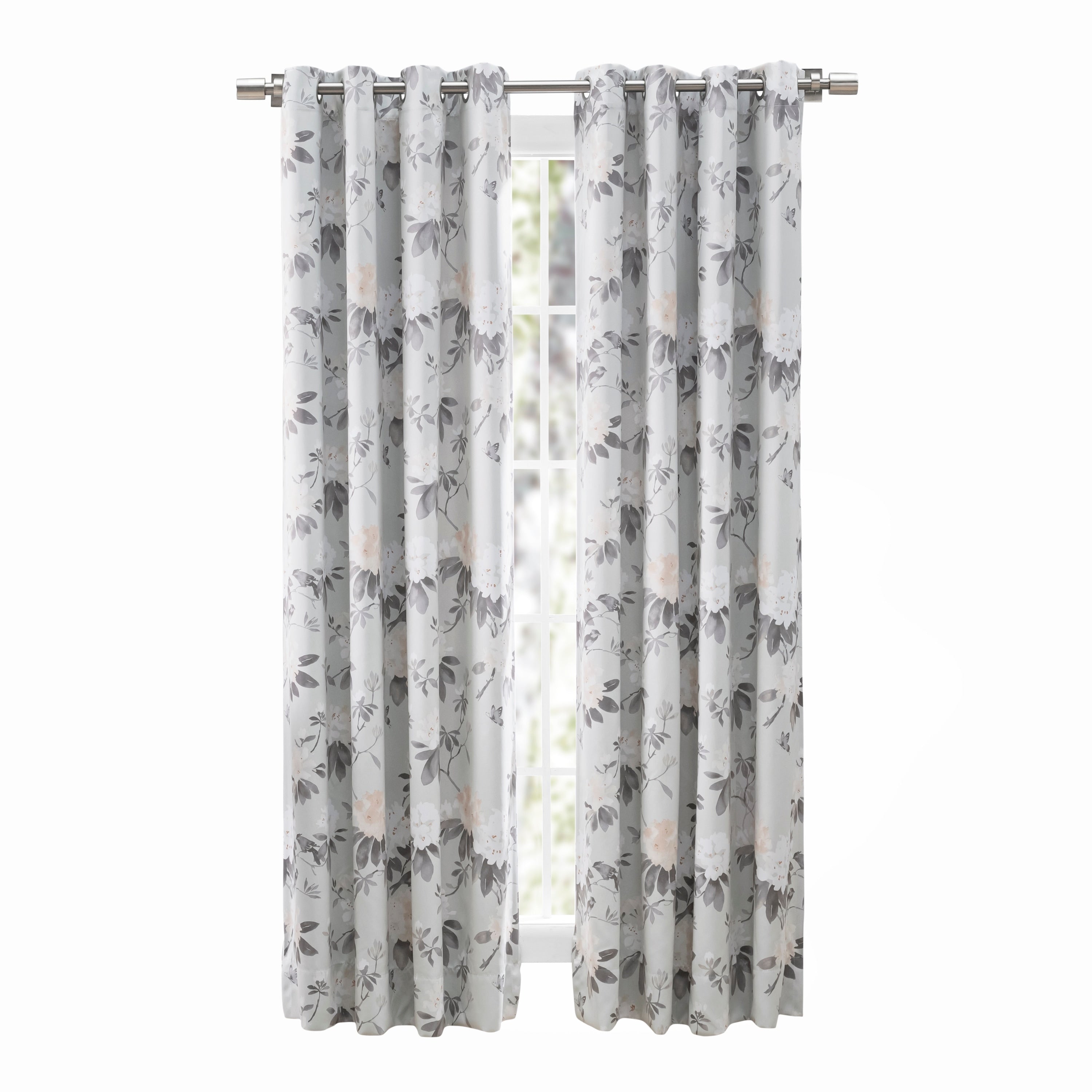 Mystic Garden Premium Floral Blackout Grommet Curtain Panel