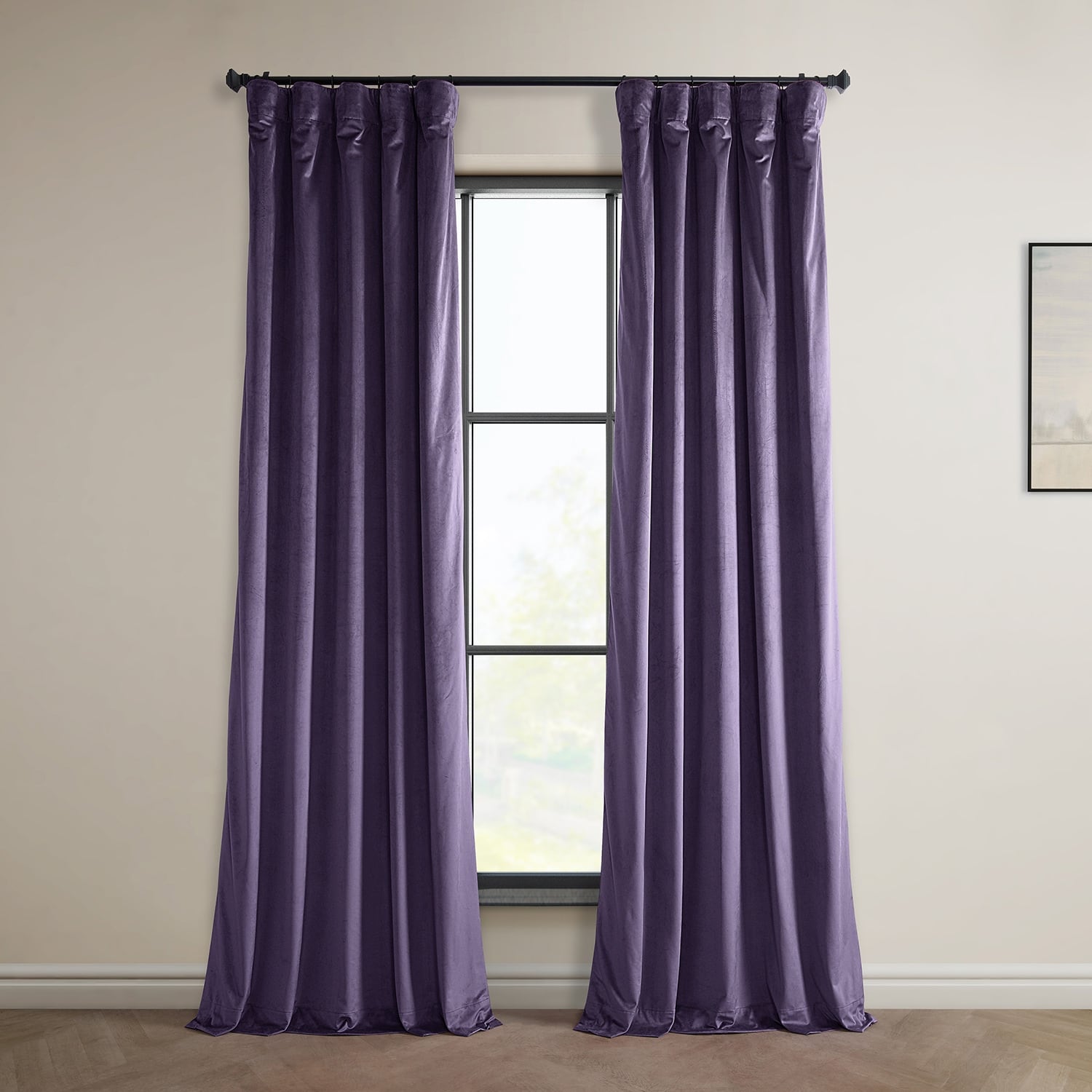 Exclusive Fabrics Heritage Plush Velvet Room Darkening Curtain (1 Panel) - Luxurious Single Drapery for Enhanced Room Darkening