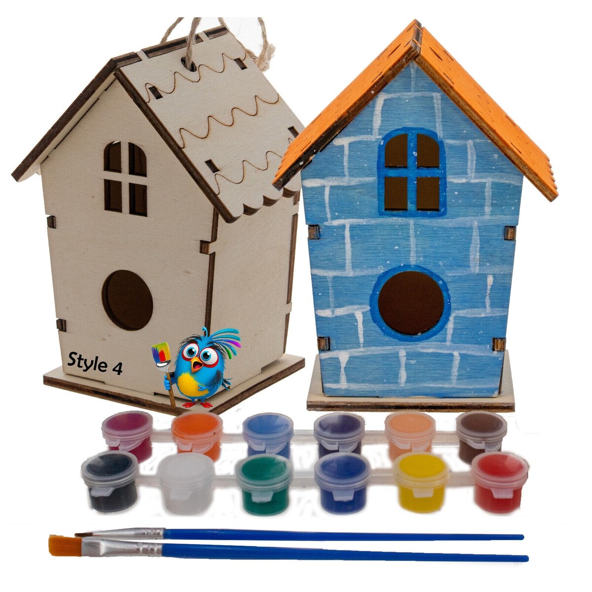 DIY Birdhouse Homemade Wooden - Build Your Own Bird House w/ Easy Painting Kit