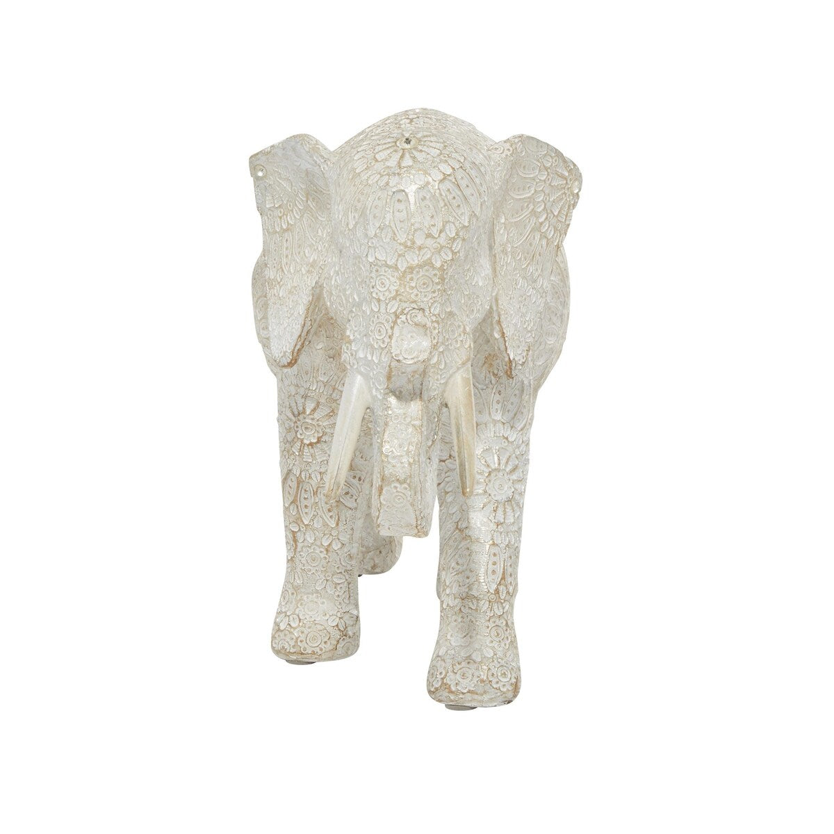 Polystone Elephant Decorative Sculpture - White - Roche River Decor