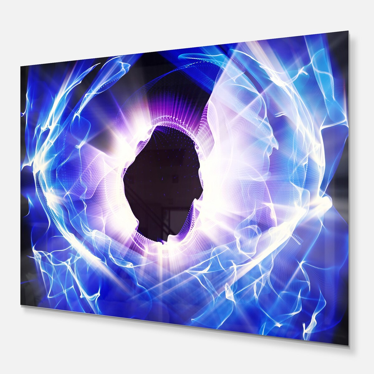 Designart 'Fractal Blue Light Shine' Abstract Digital Art Metal Wall Art